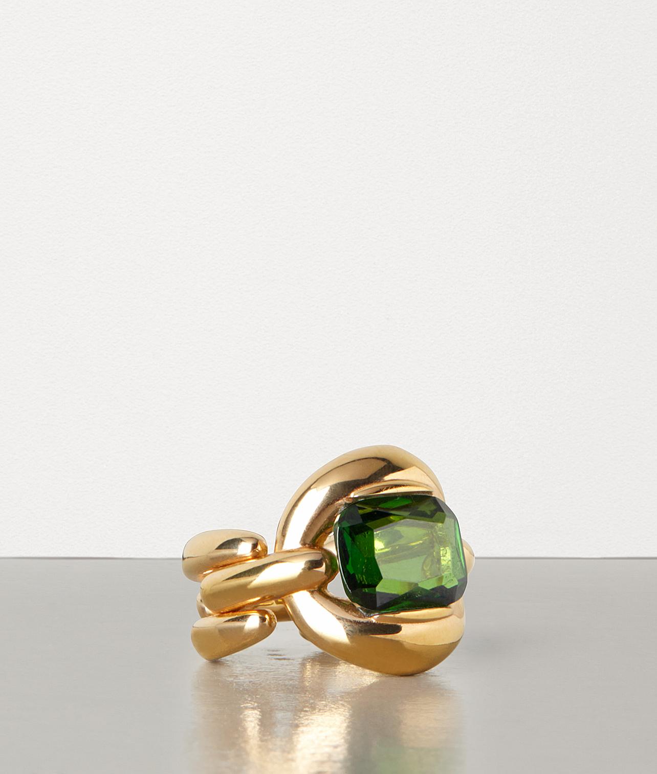 Bottega Veneta Ring In Zirconia And Sterling Silver in Green | Lyst