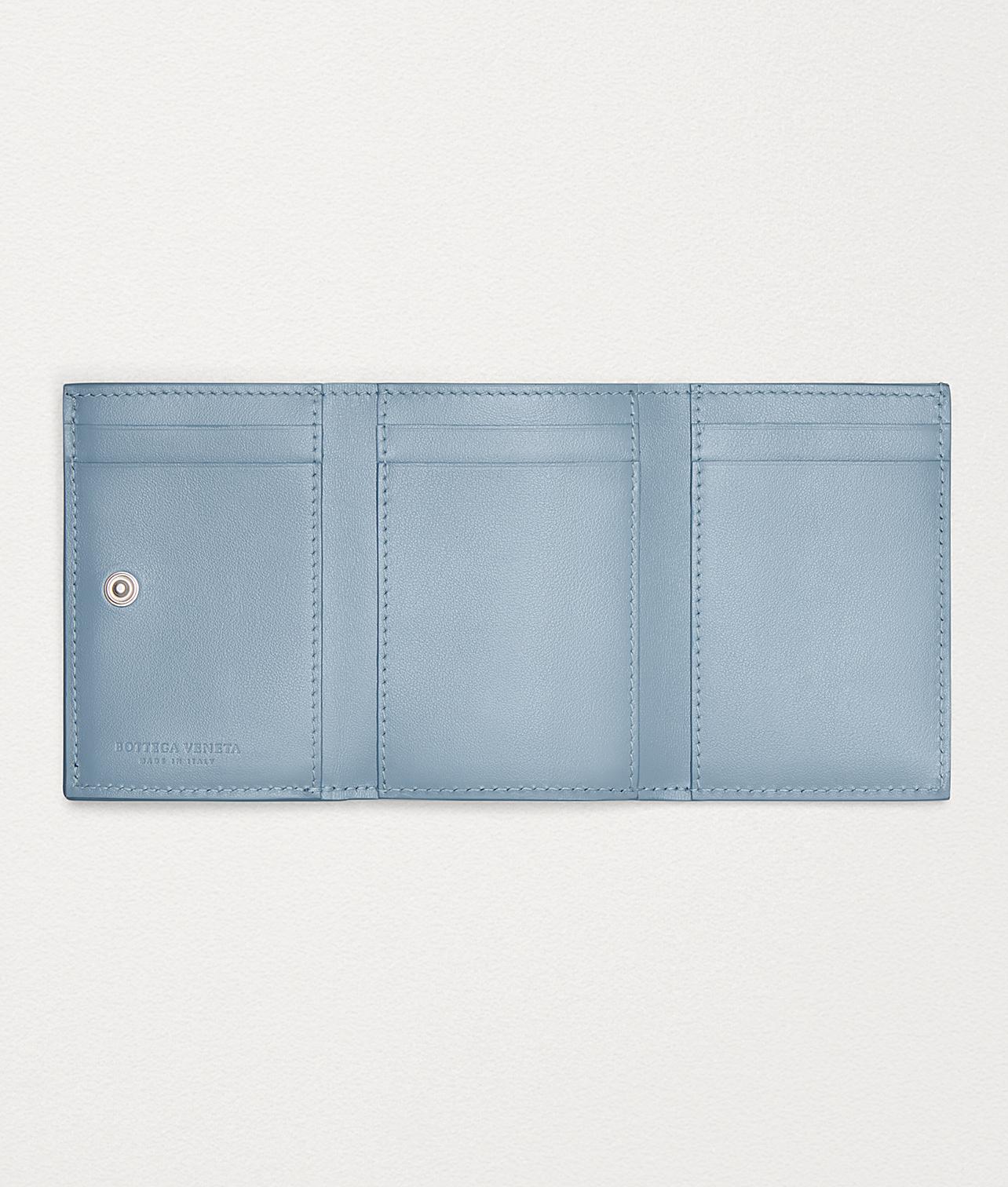 Bottega Veneta Leather Tri-fold Wallet in Blue - Lyst