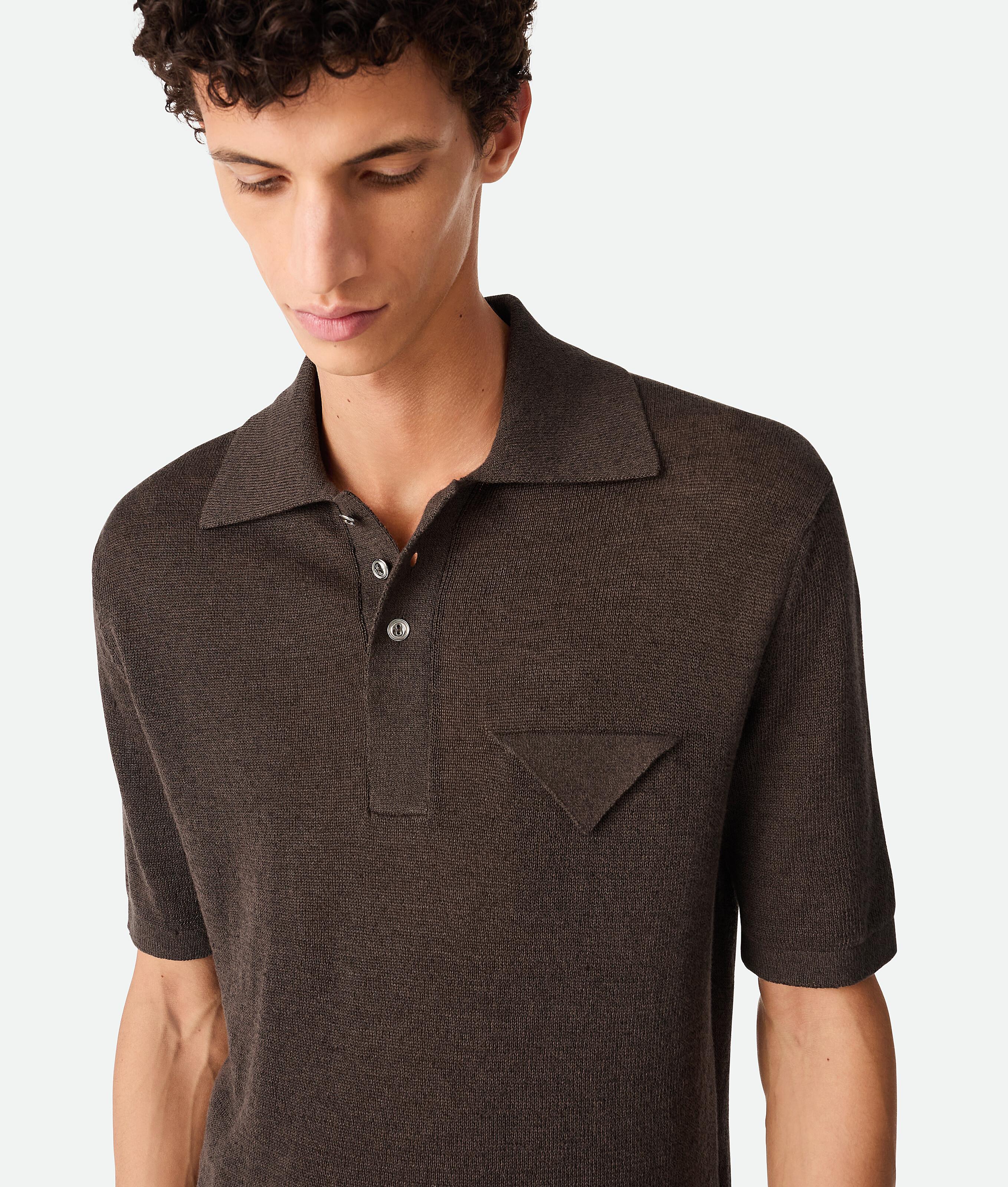 Tシャツ・カットソー BOTTEGA VENETA Bottega Veneta String Linen Knit Polo Bottega Veneta String Linen Knit Polo in Black for Men | Lyst