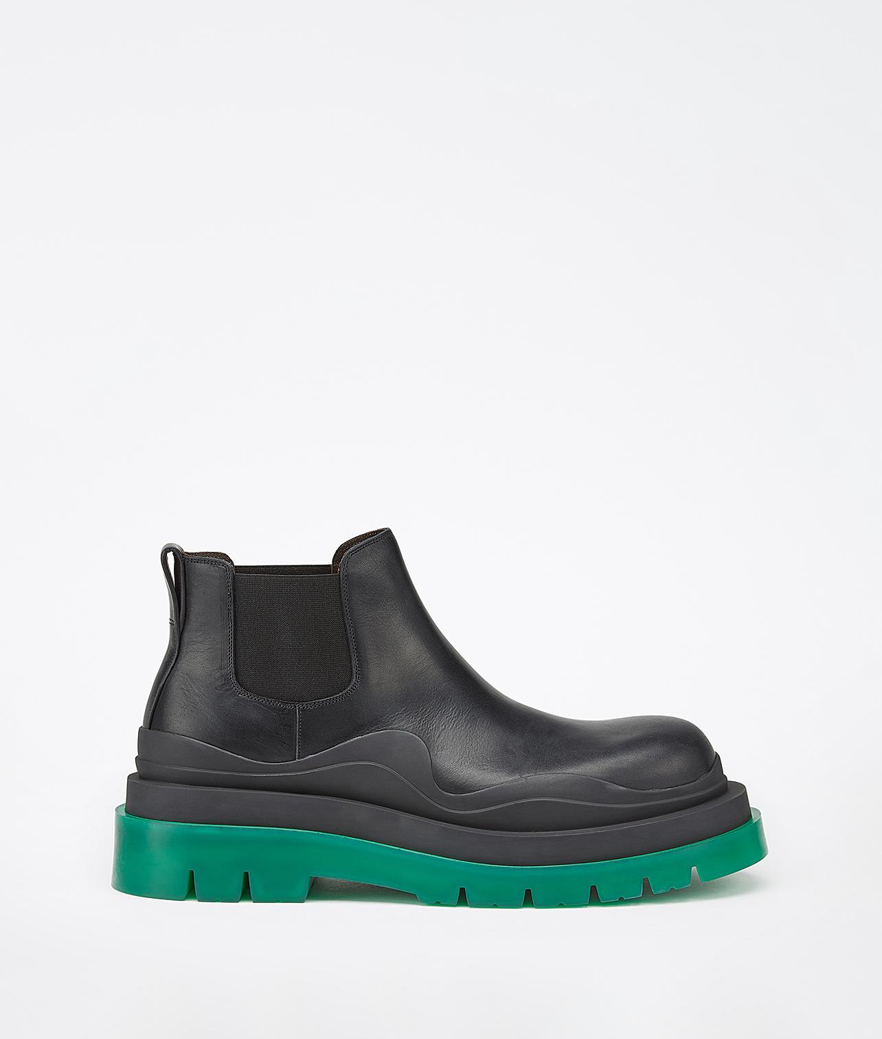 Bottega Veneta Leather Boots 'BV Tire' Green/Black