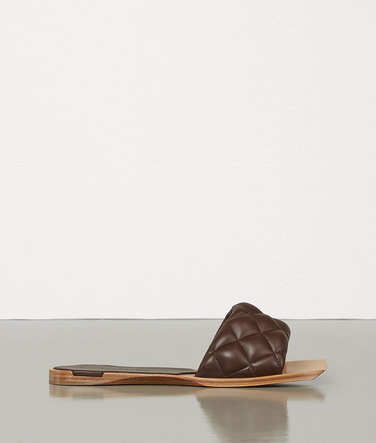 Bottega Veneta Leather Padded Flat Sandals In Chocolate Brown Lyst