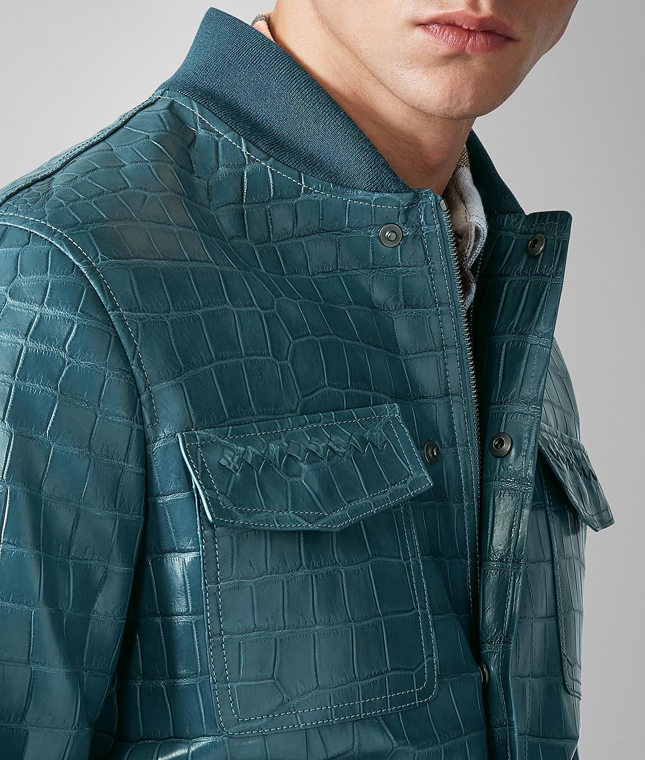 Bottega Veneta® Men's Crocodile-Effect Leather Coat in Barrel. Shop online  now.