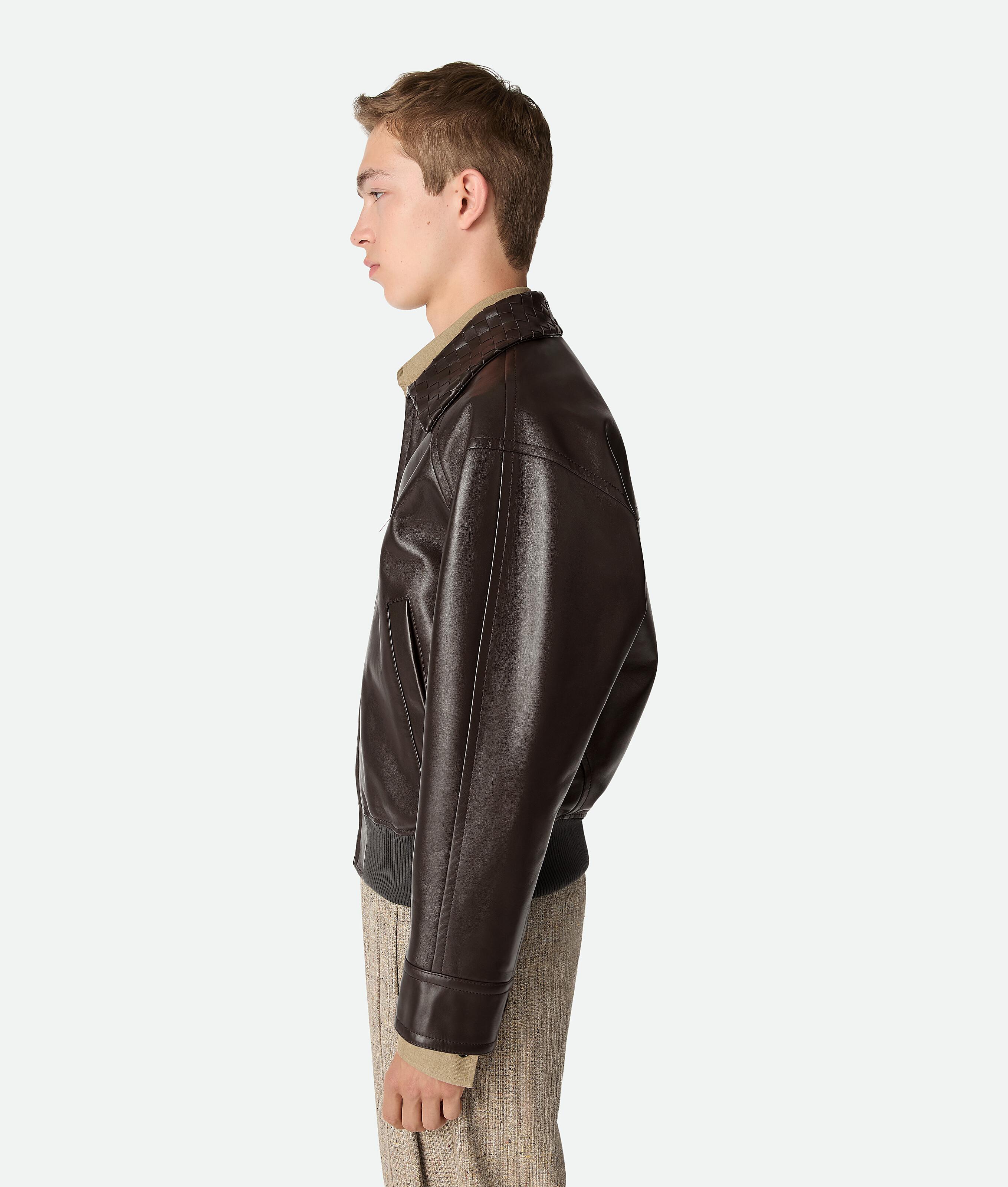 Bottega Veneta Leather Jacket in Black for Men | Lyst