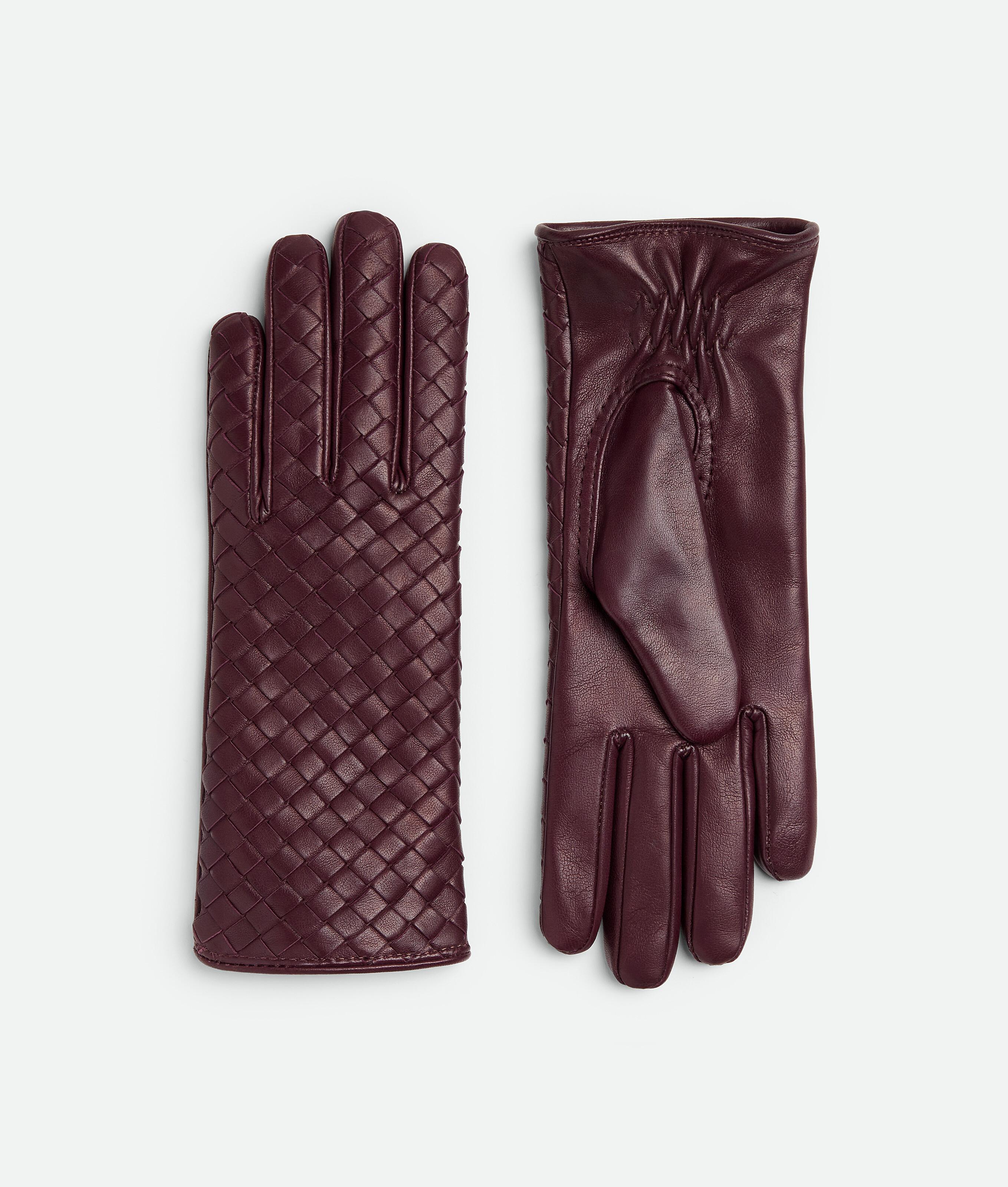 Bottega Veneta Glove Brown / ボッテガ レザー 手袋 ブラックイントレチャートレザー グローブ| Bottega Veneta® 日本