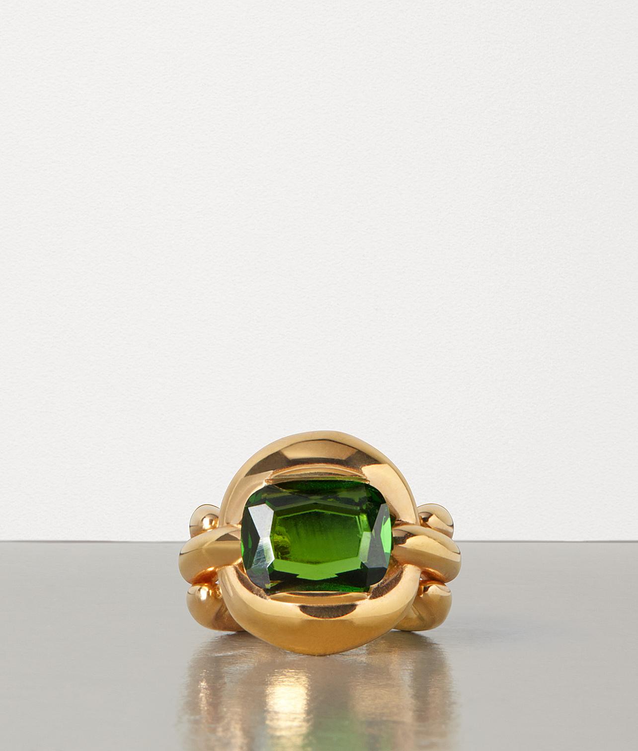 Bottega Veneta Ring In Zirconia And Sterling Silver in Green | Lyst