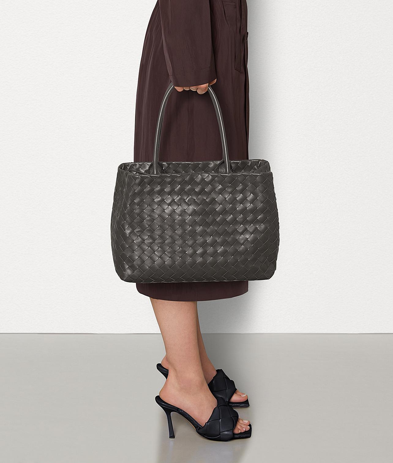 Bottega Veneta Leather Tote Bag in Light Graphite (Black) | Lyst
