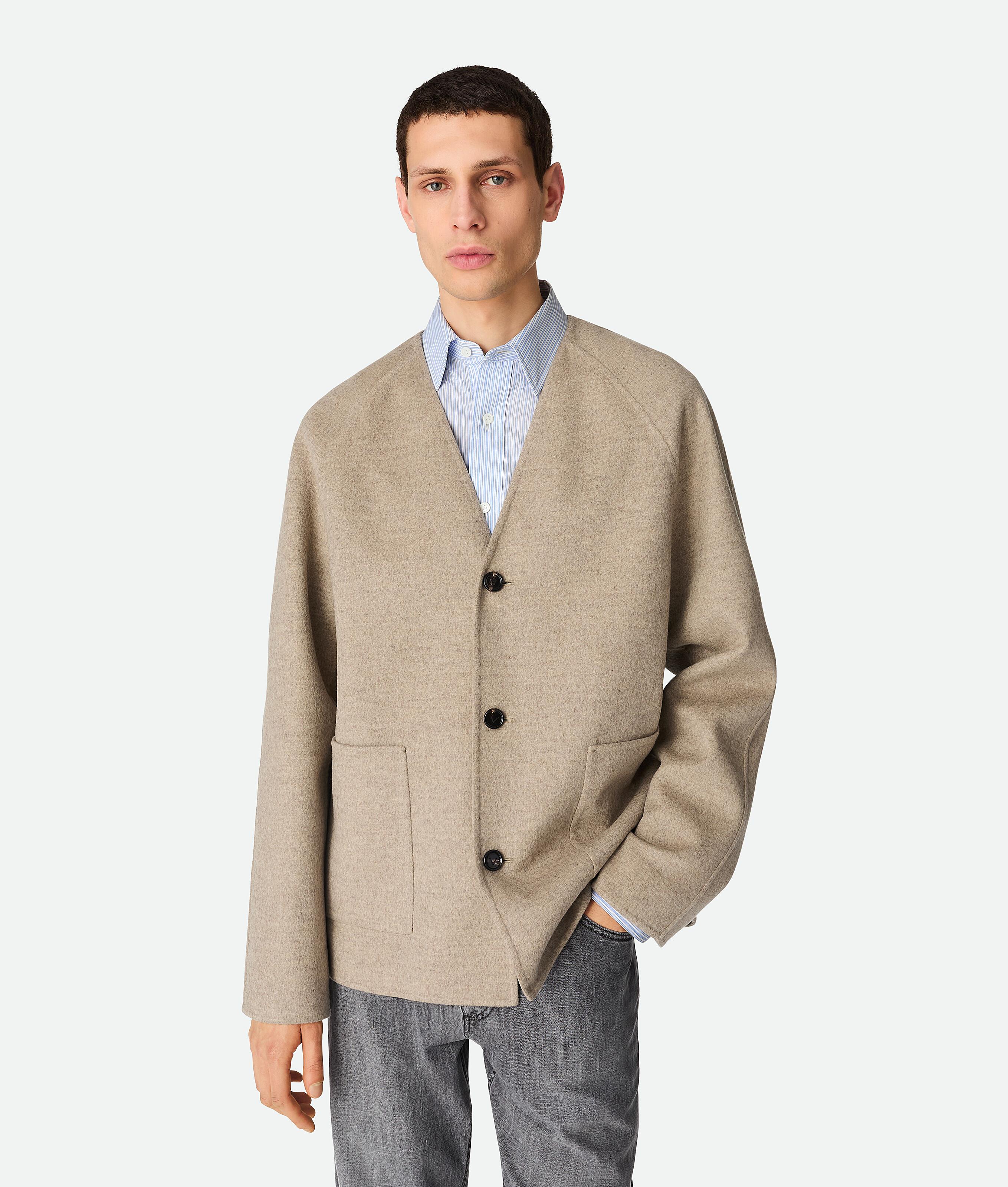 ジャケット BOTTEGA VENETA Melange Sand Viscose Blend Blazer Checked wool and cotton-blend blazer in beige - Bottega