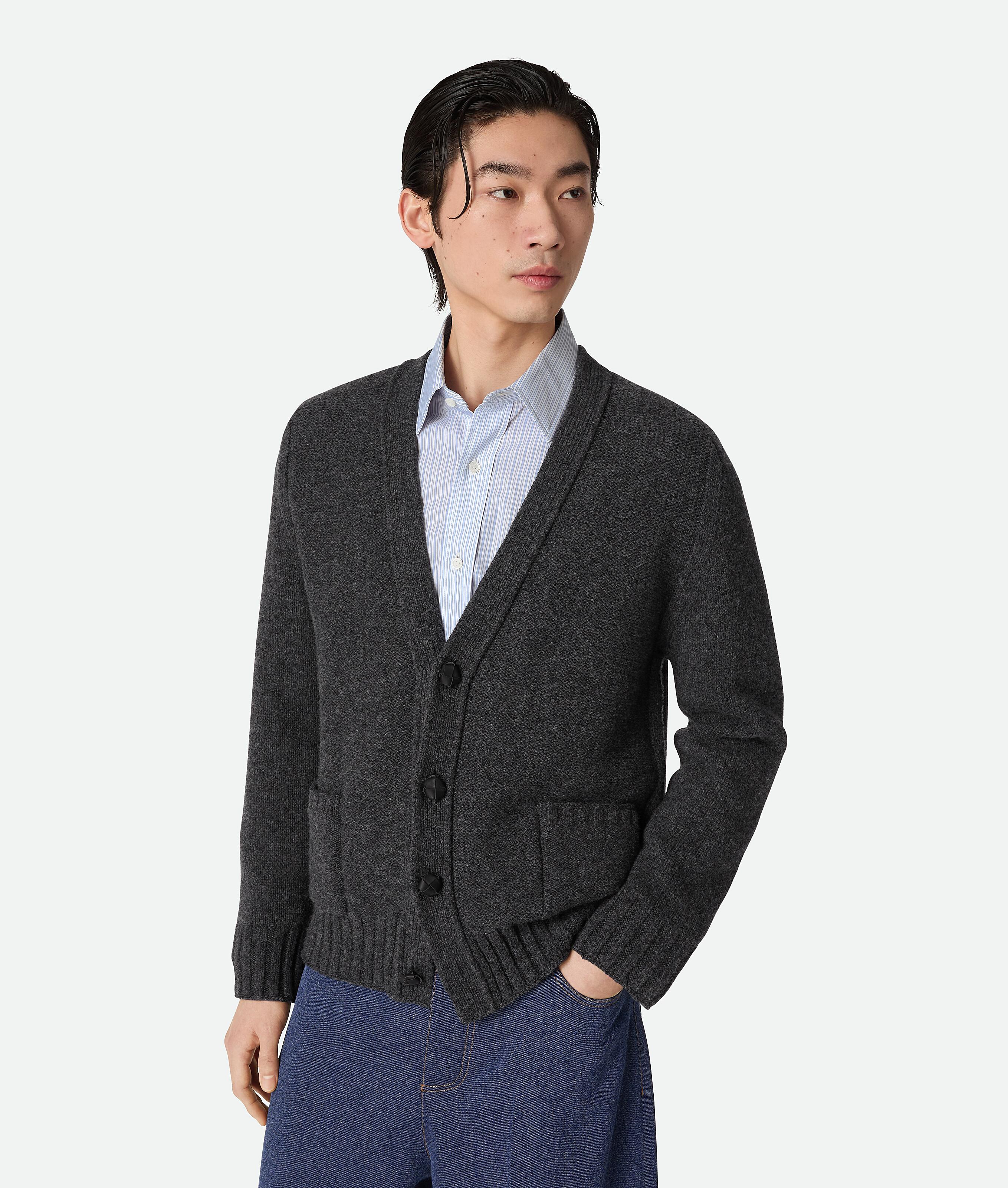 ジャケット BOTTEGA VENETA Black Wool Blend Cardigan Bottega Veneta Cardigans for Women | Online Sale up to 62