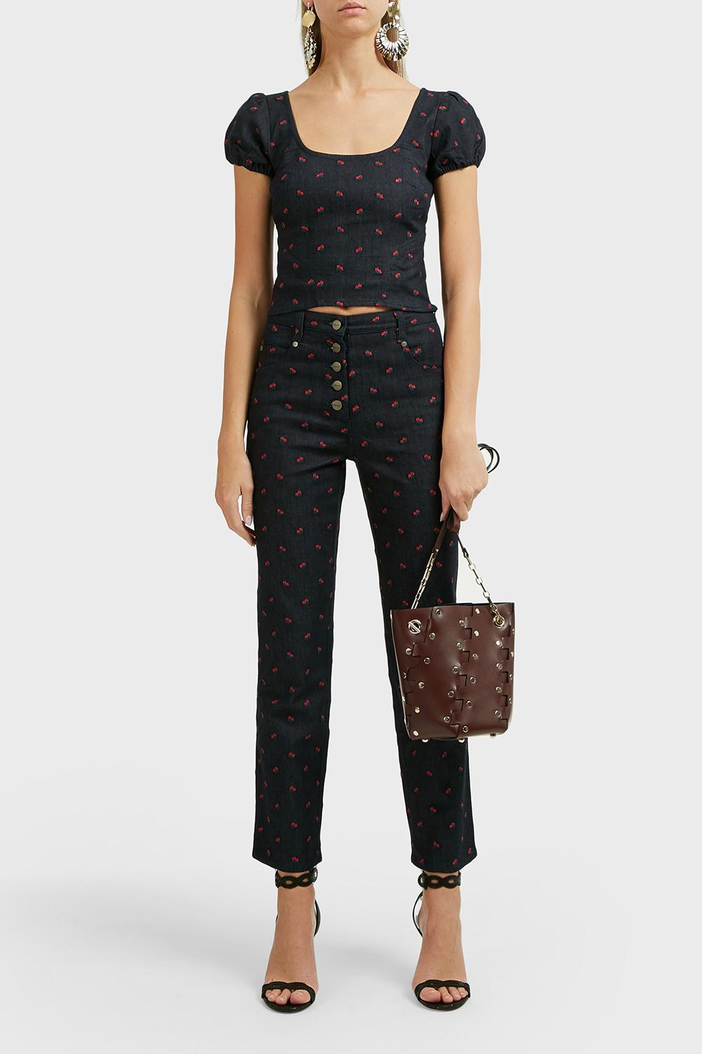 juniors embroidered jeans
