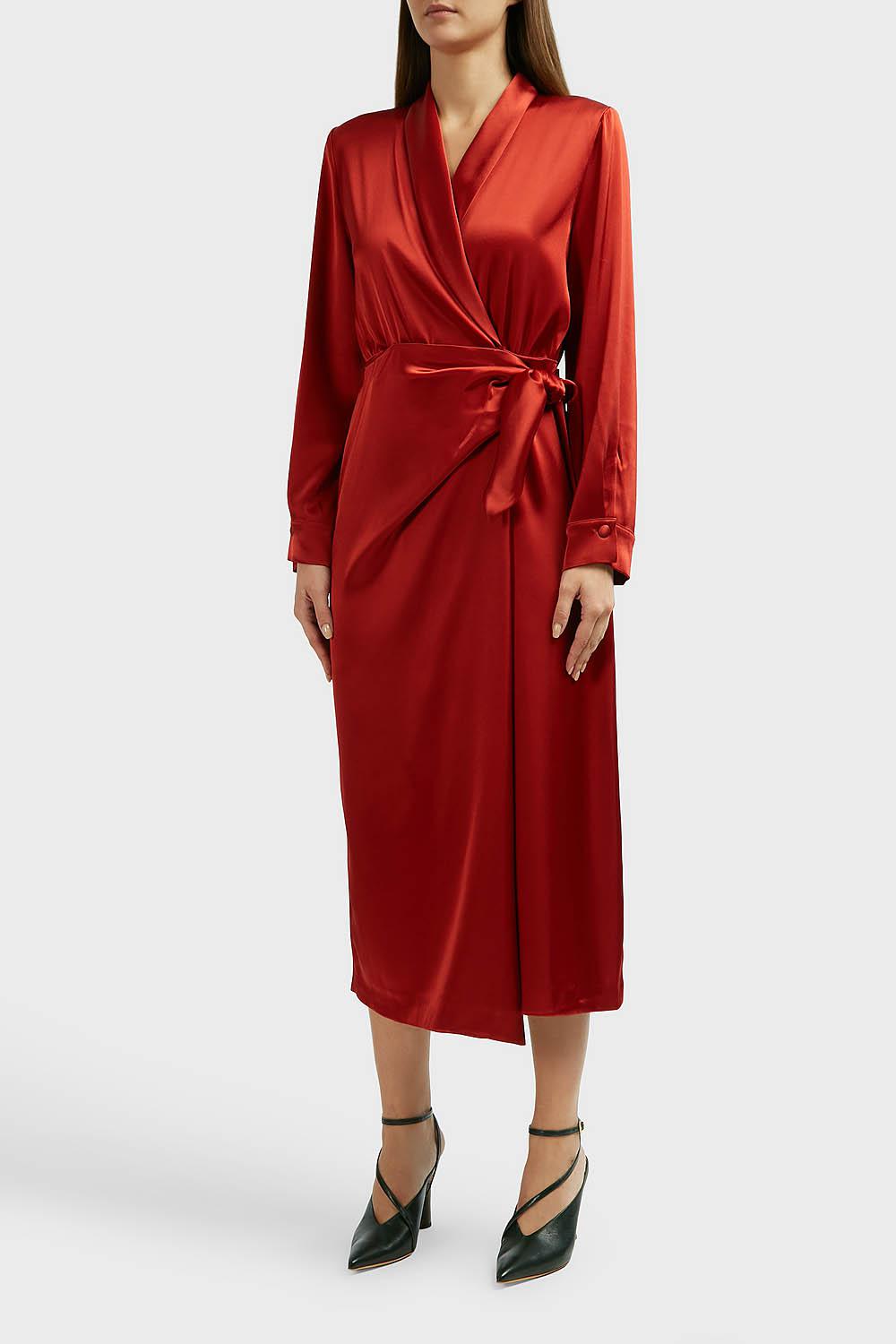 nanushka ezra satin wrap dress