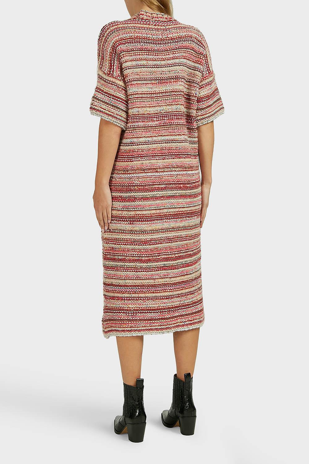 striped knit midi dress