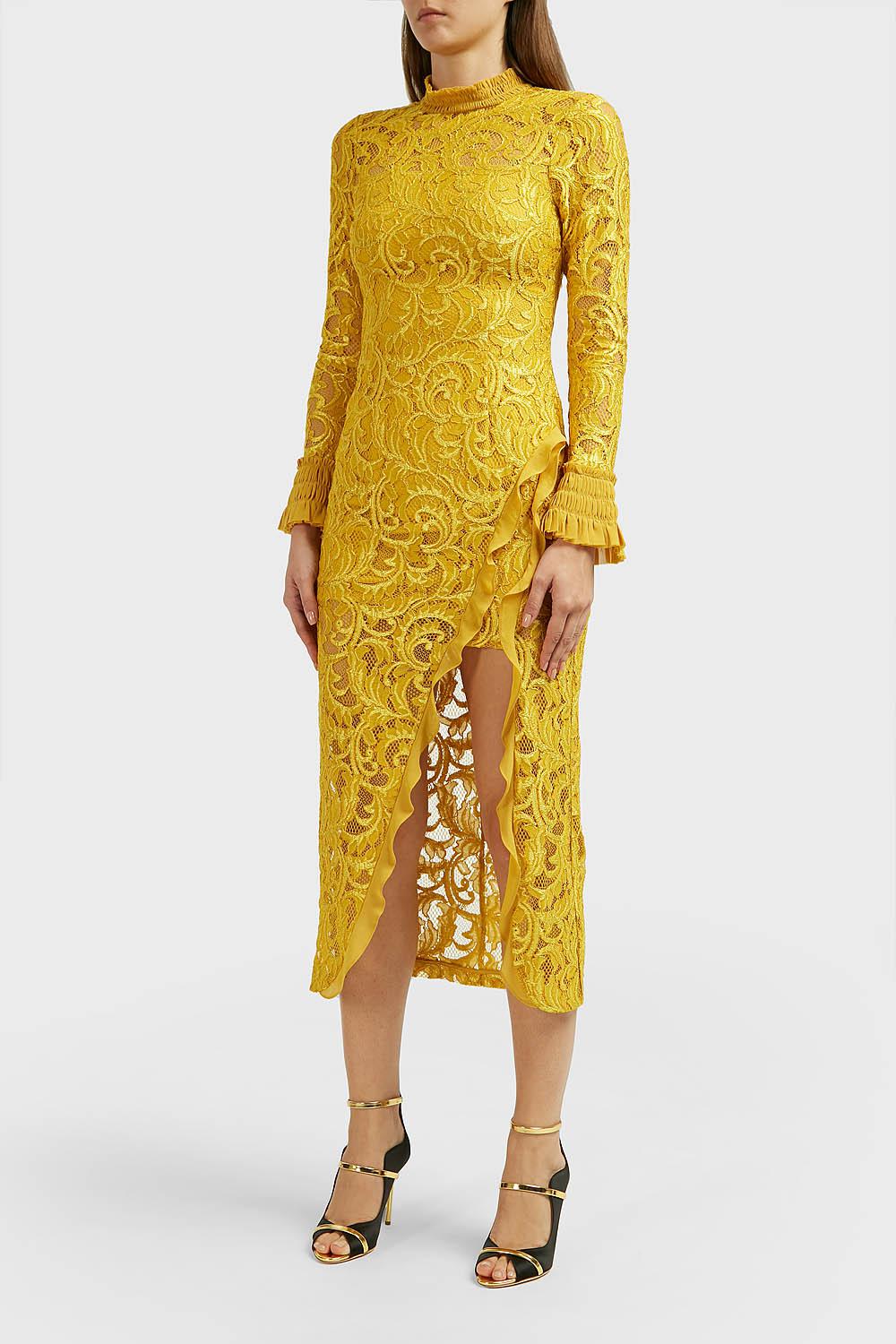alexis yellow lace dress