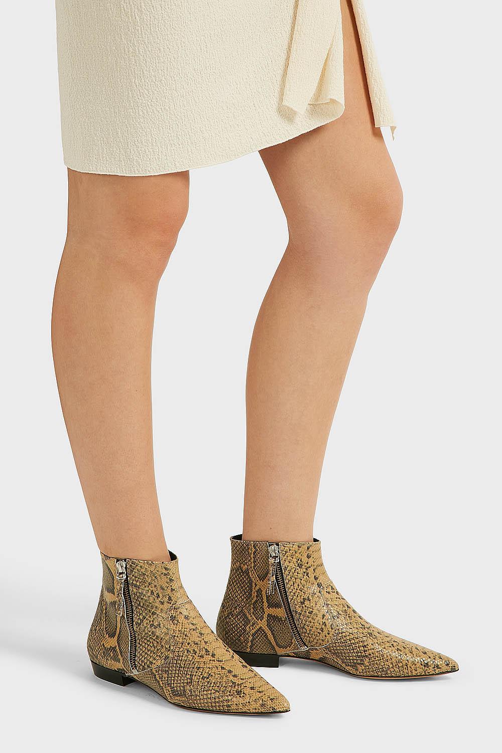 Isabel Marant Dawie Snake-effect Leather Ankle Boots - Lyst