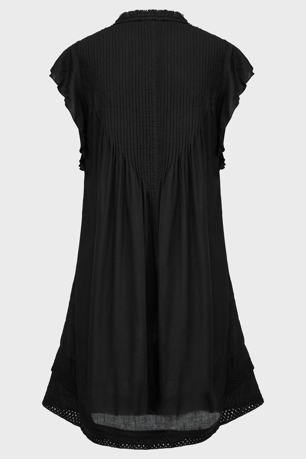 Poupette Sasha Lace-trim Fringed Mini Dress in Black - Lyst