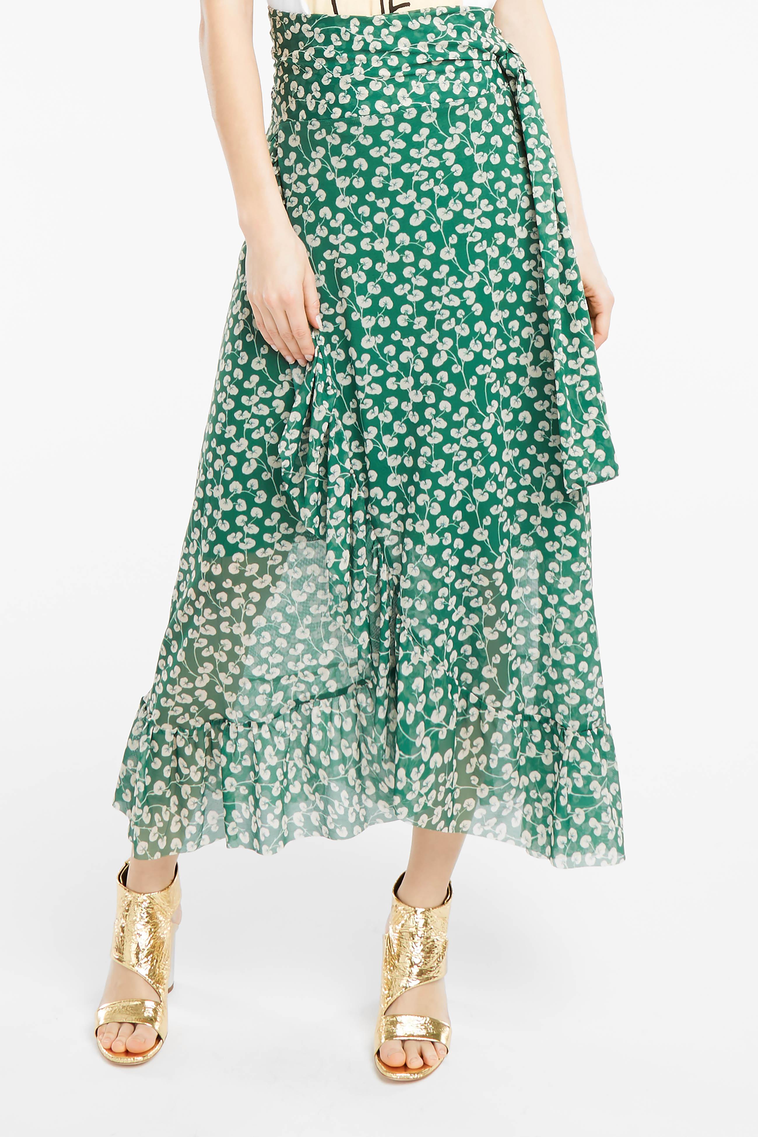 Ganni Synthetic Capella Mesh Skirt in Green - Lyst