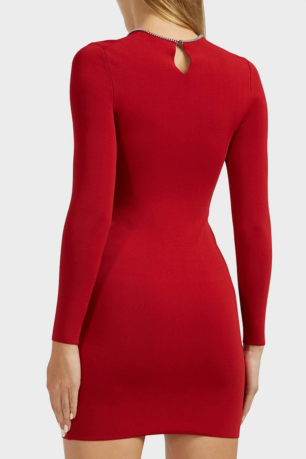 red fitted mini dress