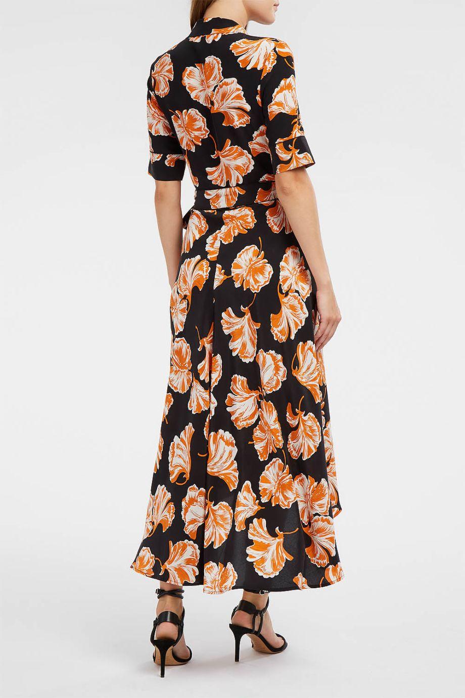 ganni geroux silk wrap dress