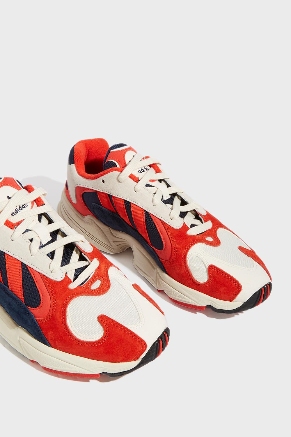 mens adidas yung 1 ii red suede trainers