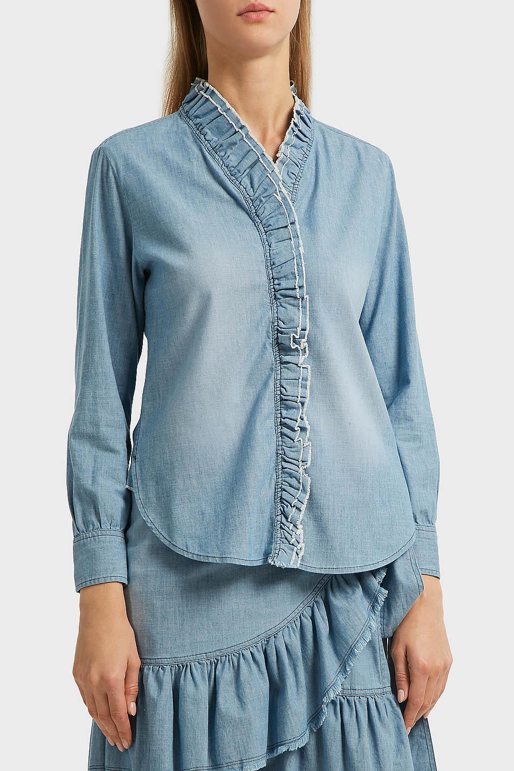Isabel Cotton Lawendy Chambray Shirt Light Denim (Blue) - Lyst