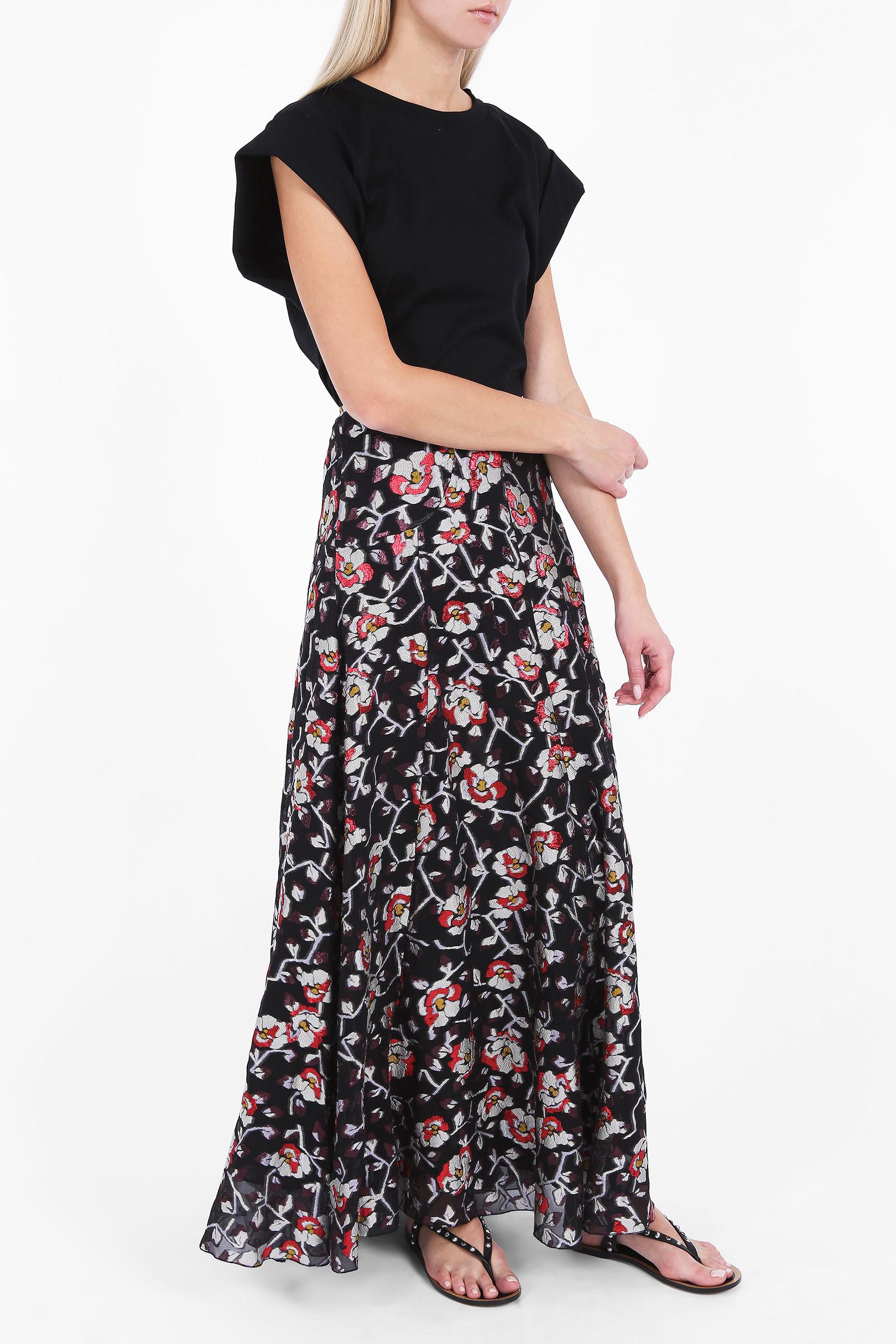 Lyst - Isabel Marant Peace Floral Skirt in Black