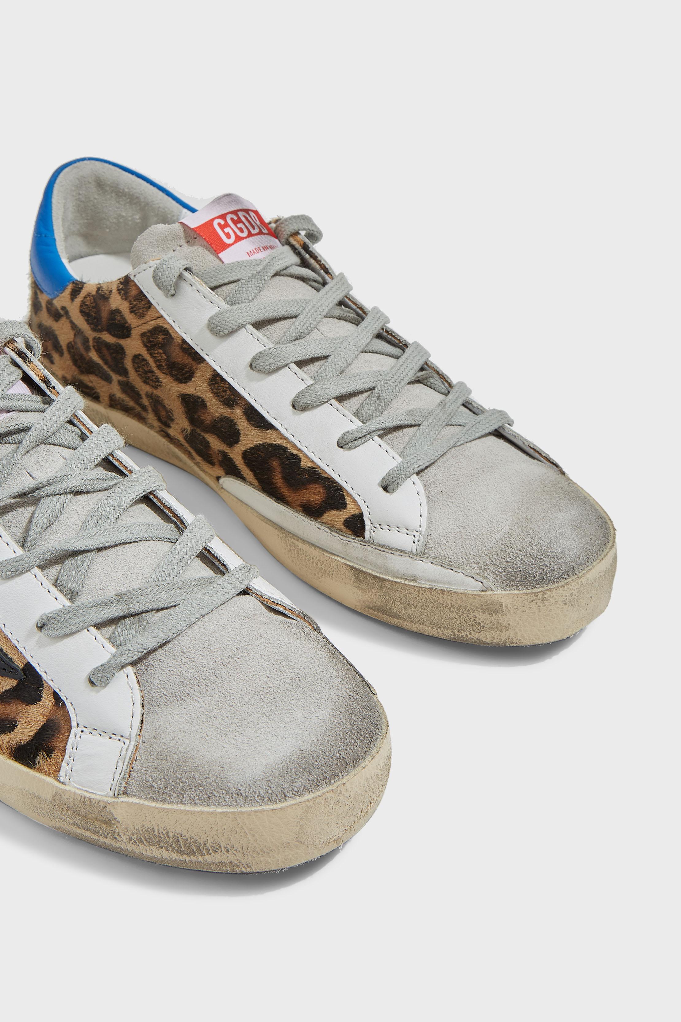 Golden Goose Deluxe Brand Leather Superstar Animal-print Trainers - Lyst