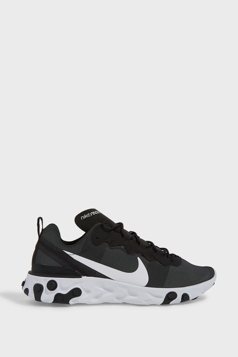 nike black and white react element 55 trainers