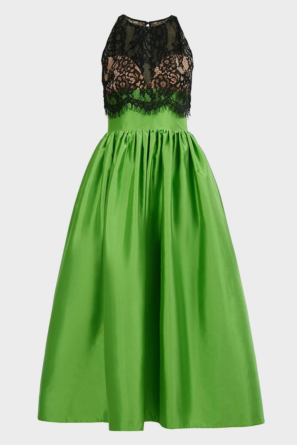 Rasario Strapless Silk-lace Corset Gown in Green - Lyst