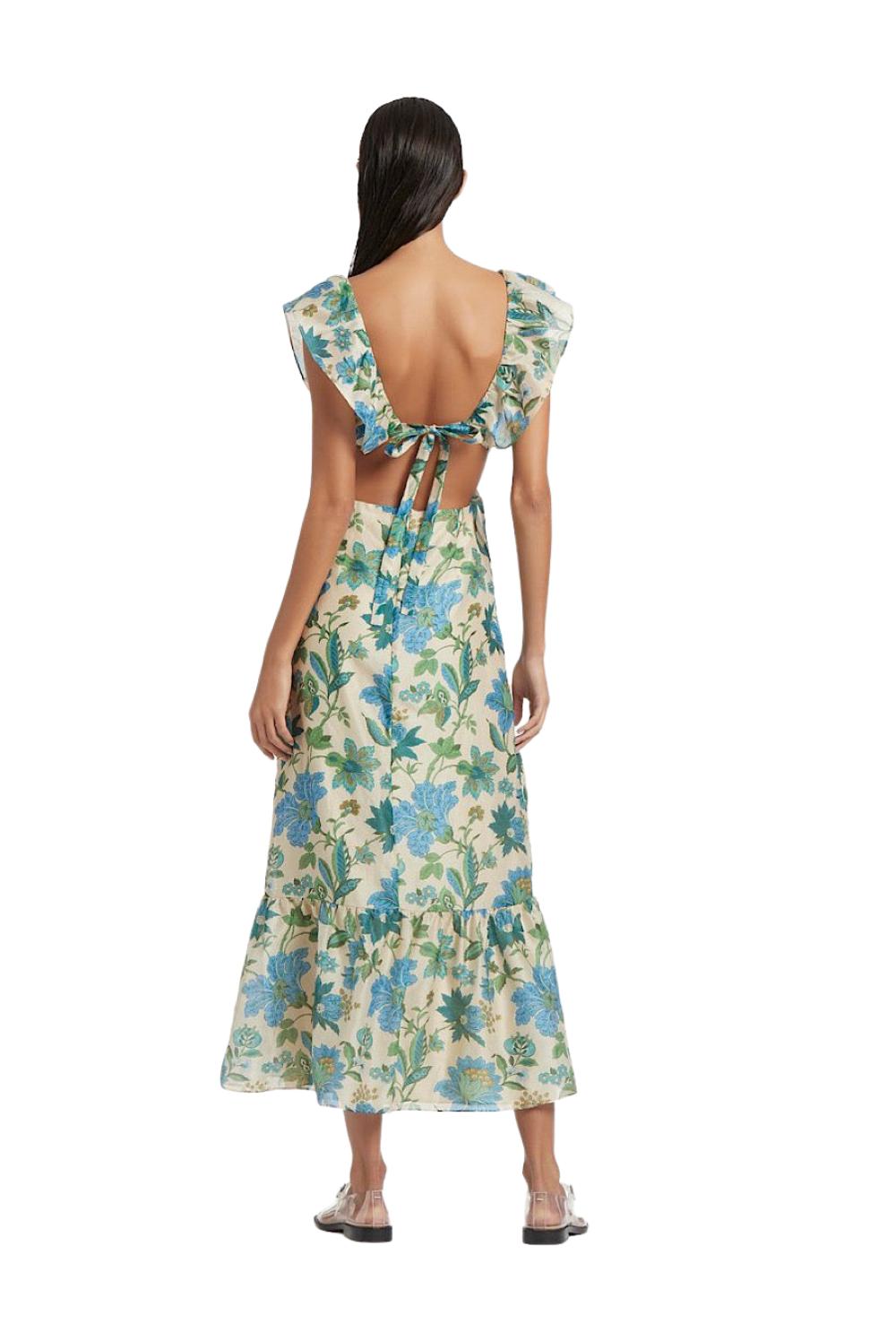 Label Celia Frill Midi Dress | Lyst