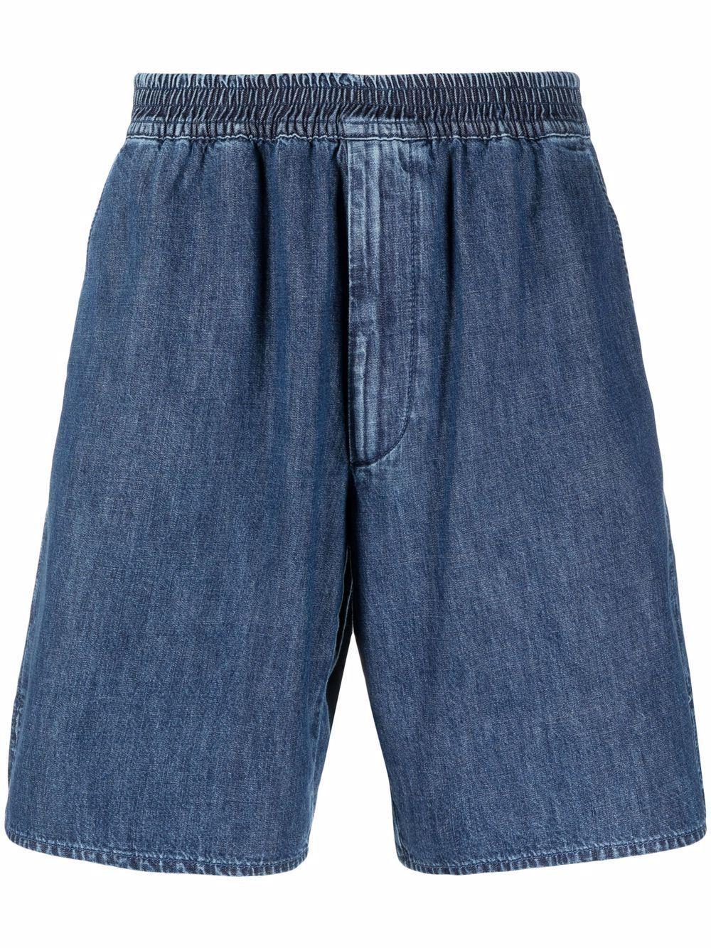 Valentino Garavani Blue Cotton Elasticated Waistband Denim Shorts for Men |  Lyst