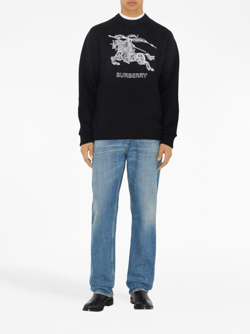 Burberry embroidered cotton blend jersey sweatshirt 2025