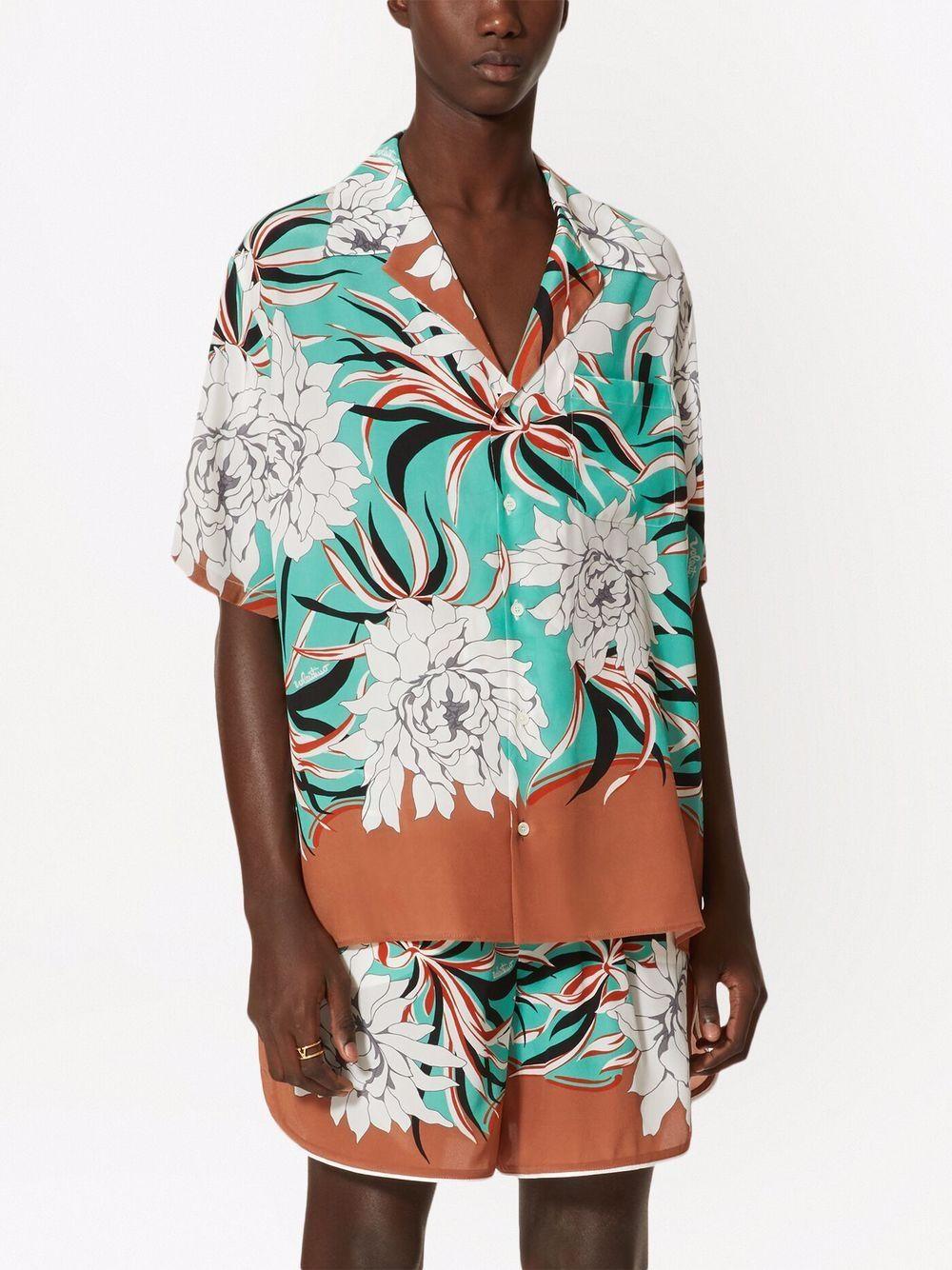 VALENTINO GARAVANI + Sun Surf Camp-Collar Floral-Print Silk Shirt for Men