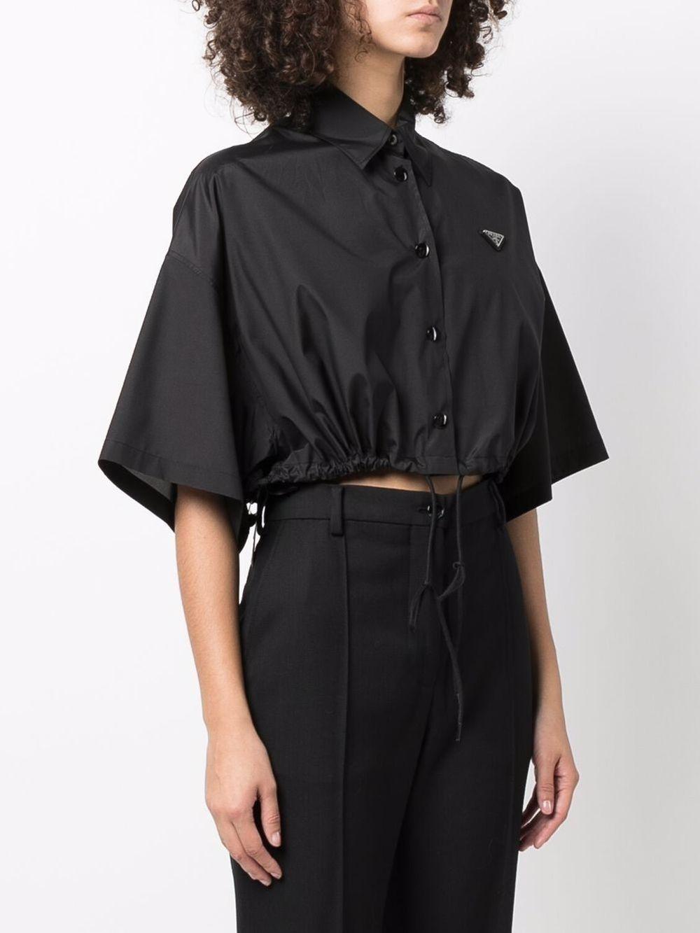 Prada cropped silk shirt - Black