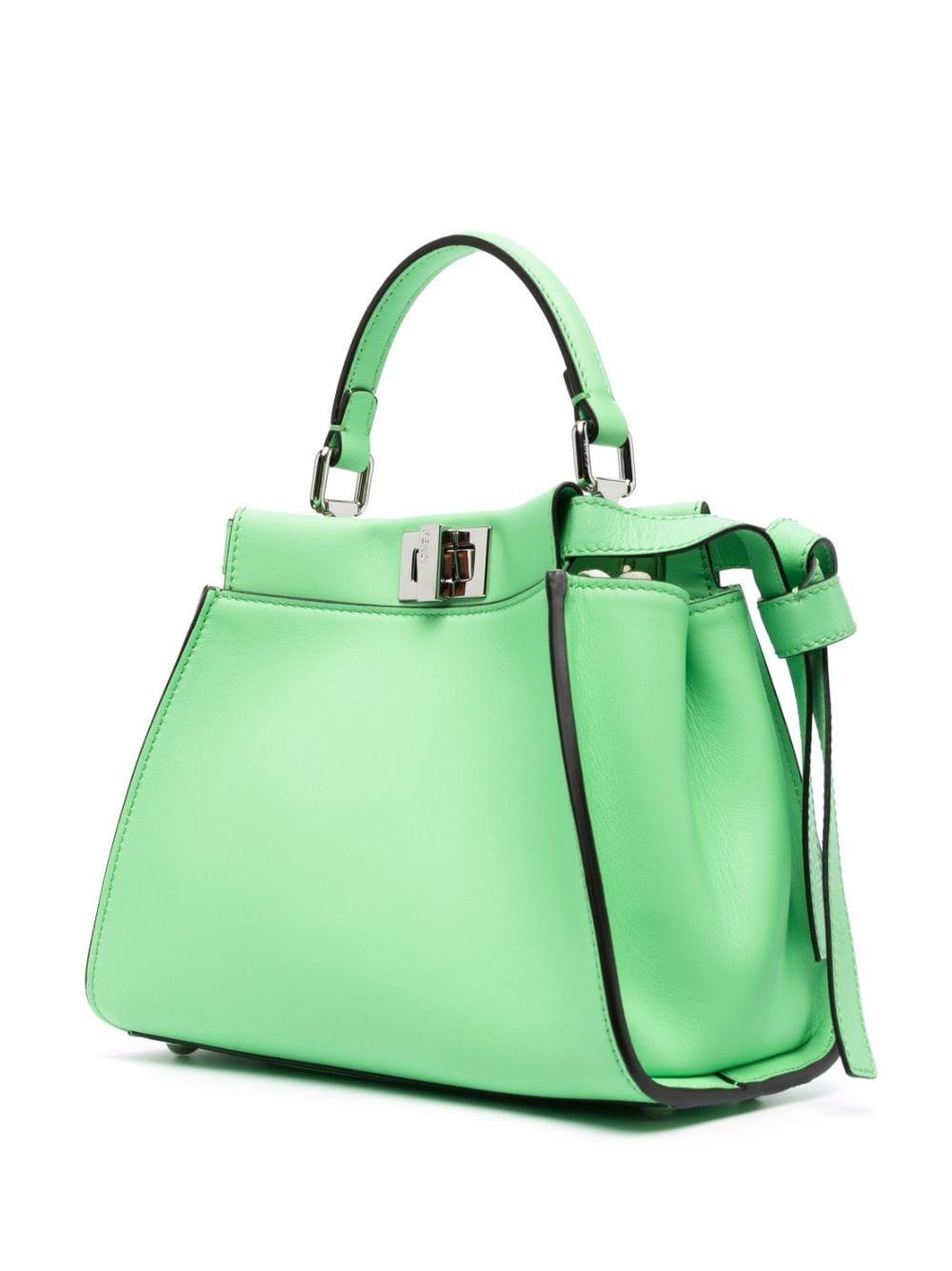 Peekaboo leather handbag Fendi Green in Leather - 36717947