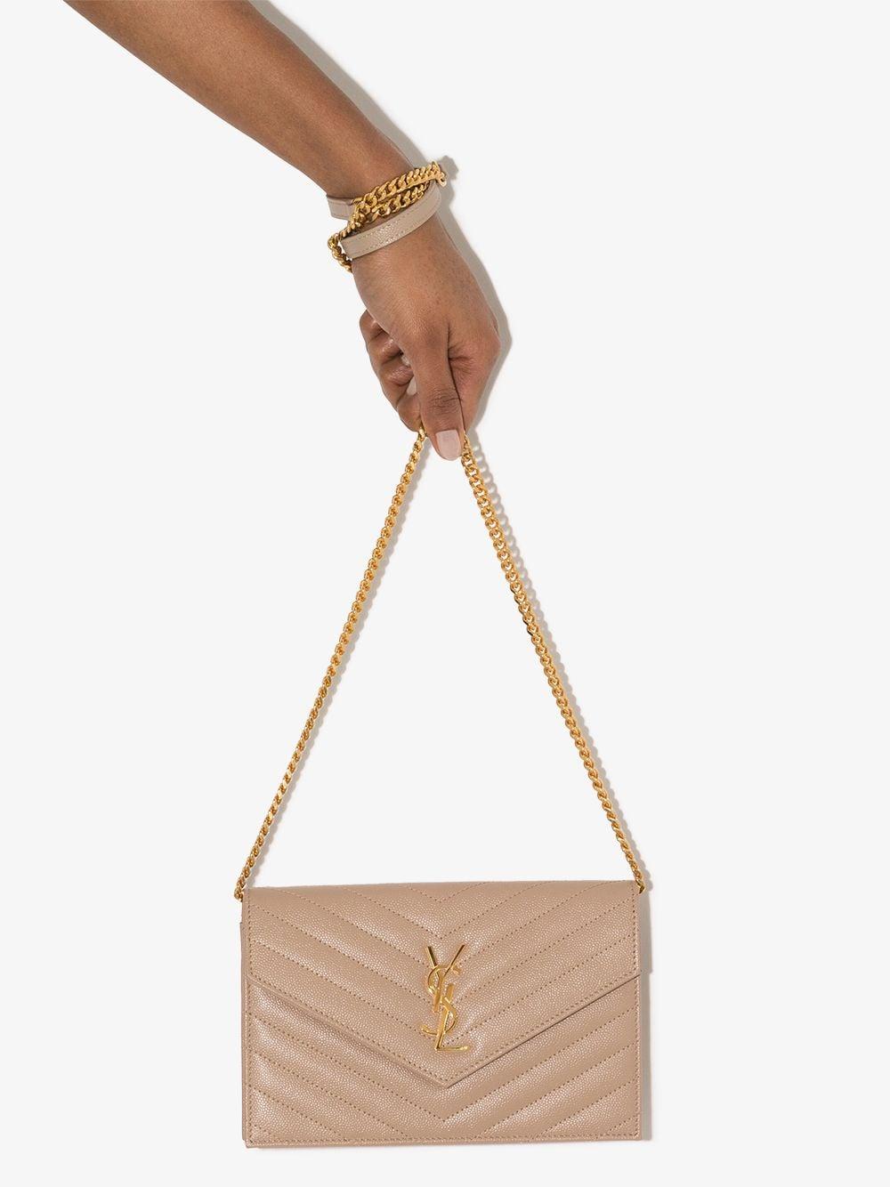 Saint Laurent Envelope Crossbody Bag in Natural