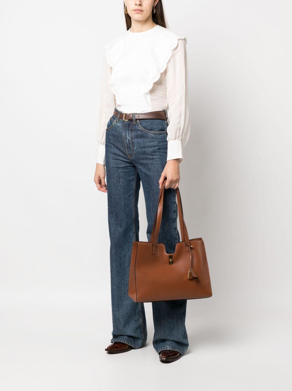 Celine Cabas 16 Leather Tote Bag in Brown