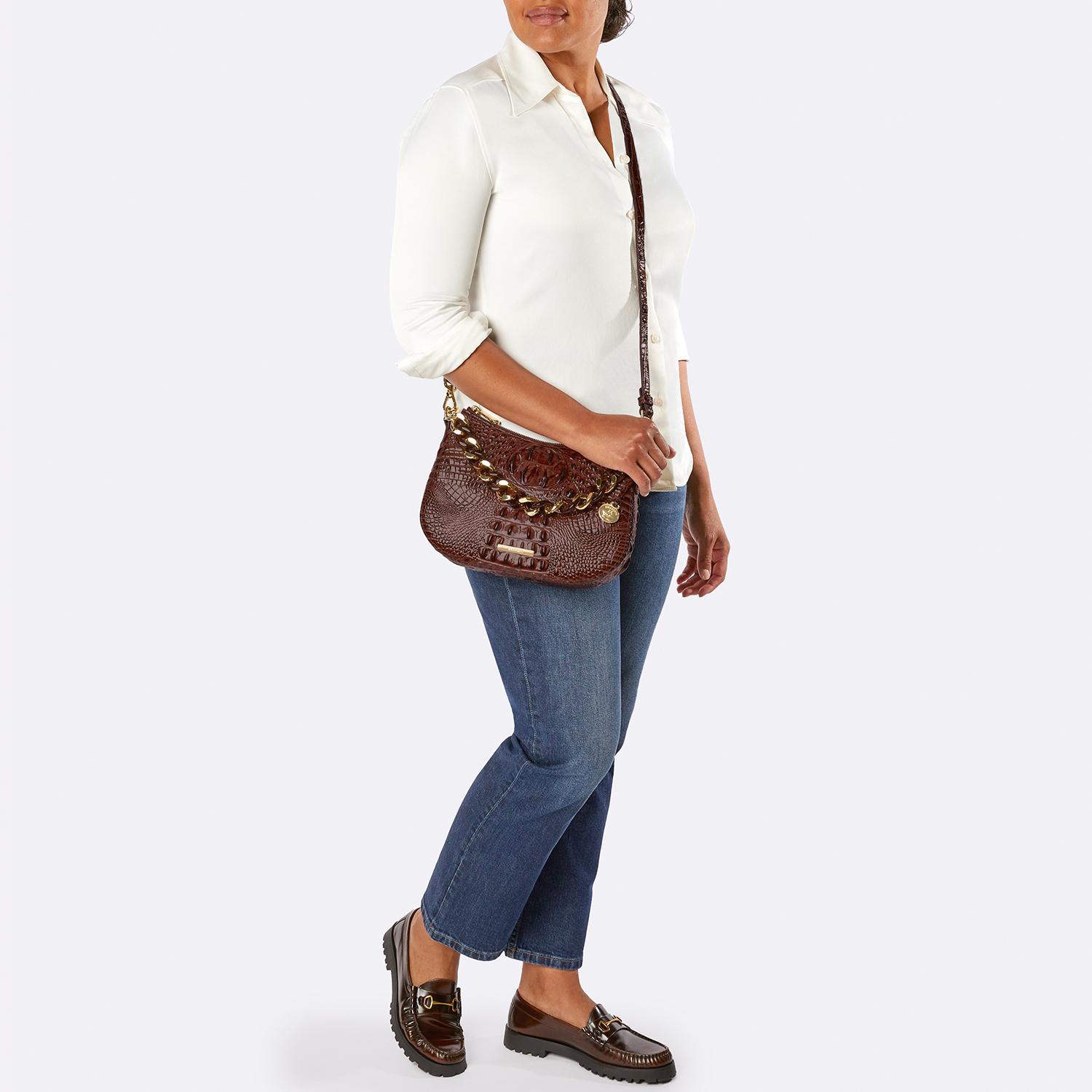 Mod Shayna Leather Crossbody, Mineral Blue Fremont