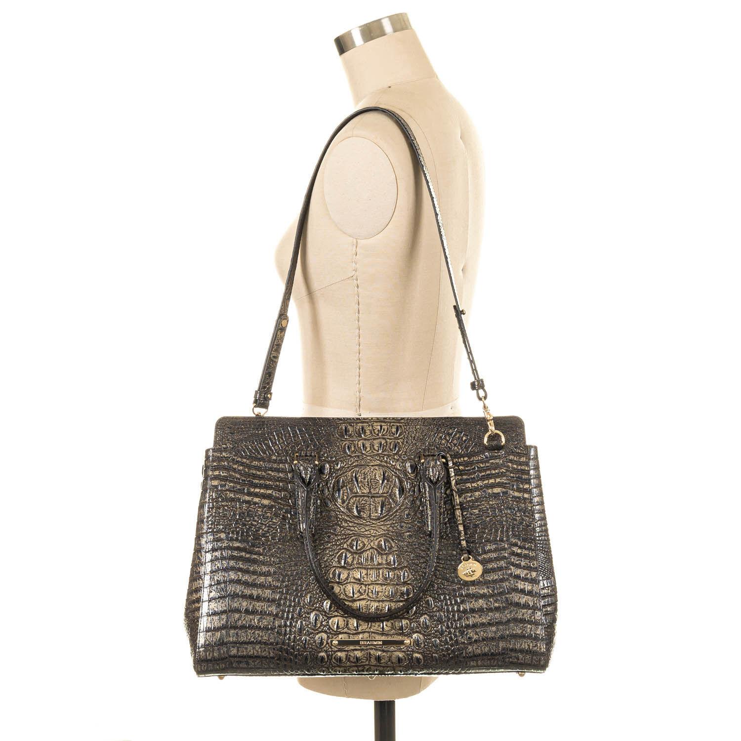 BRAHMIN Melbourne Collection Finley Leather CrocodileEmbossed Carryall