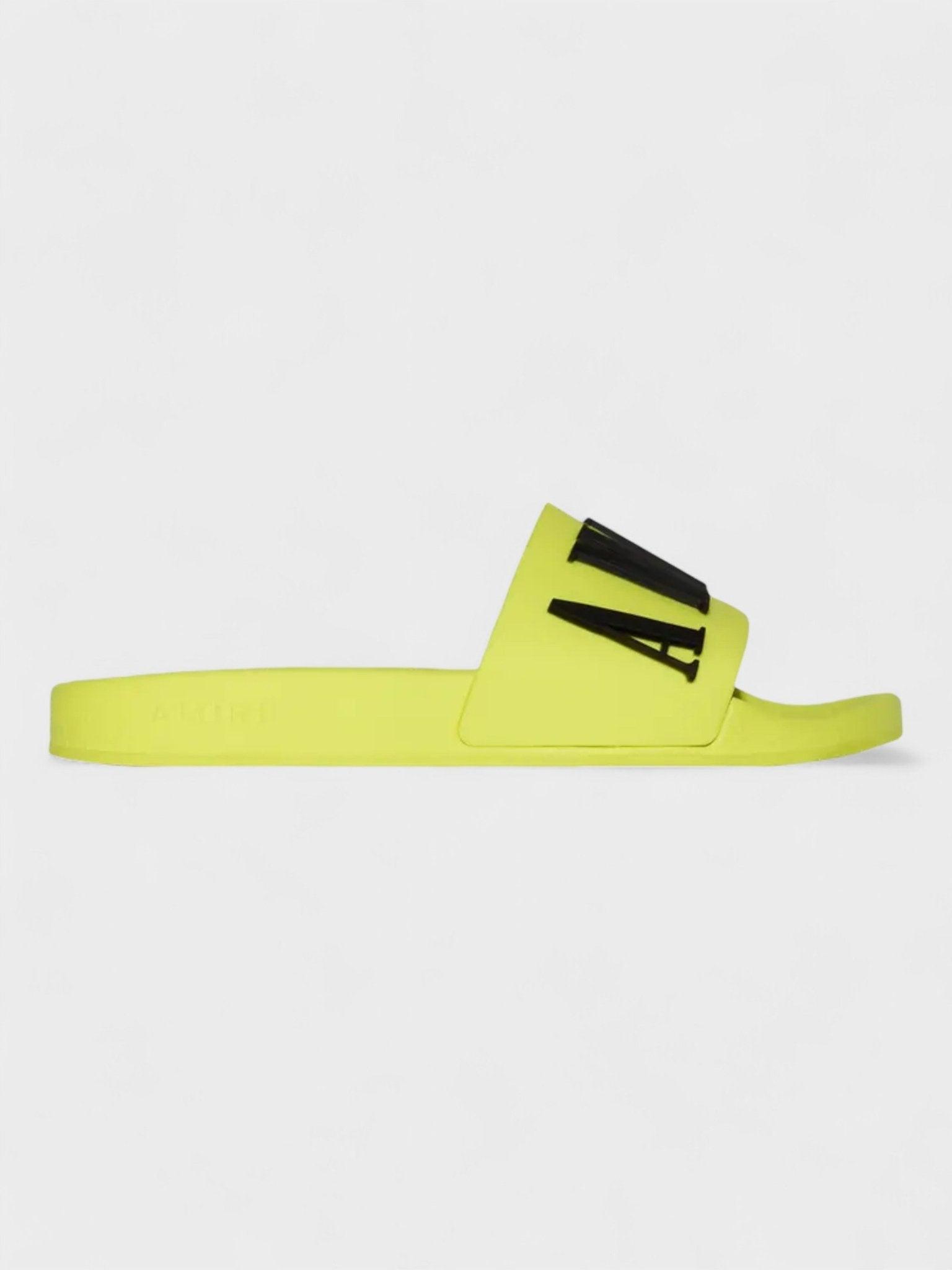 Amiri Rubber Classic Logo Pool Slide Volt in Yellow for Men  display picture 2