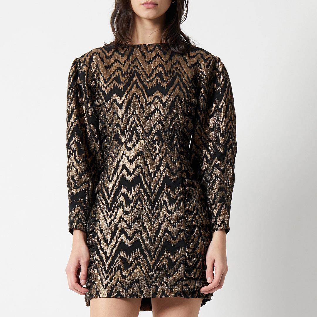 french connection black and gold dress French Connection Women's York Satin Minidress - Black main image 1