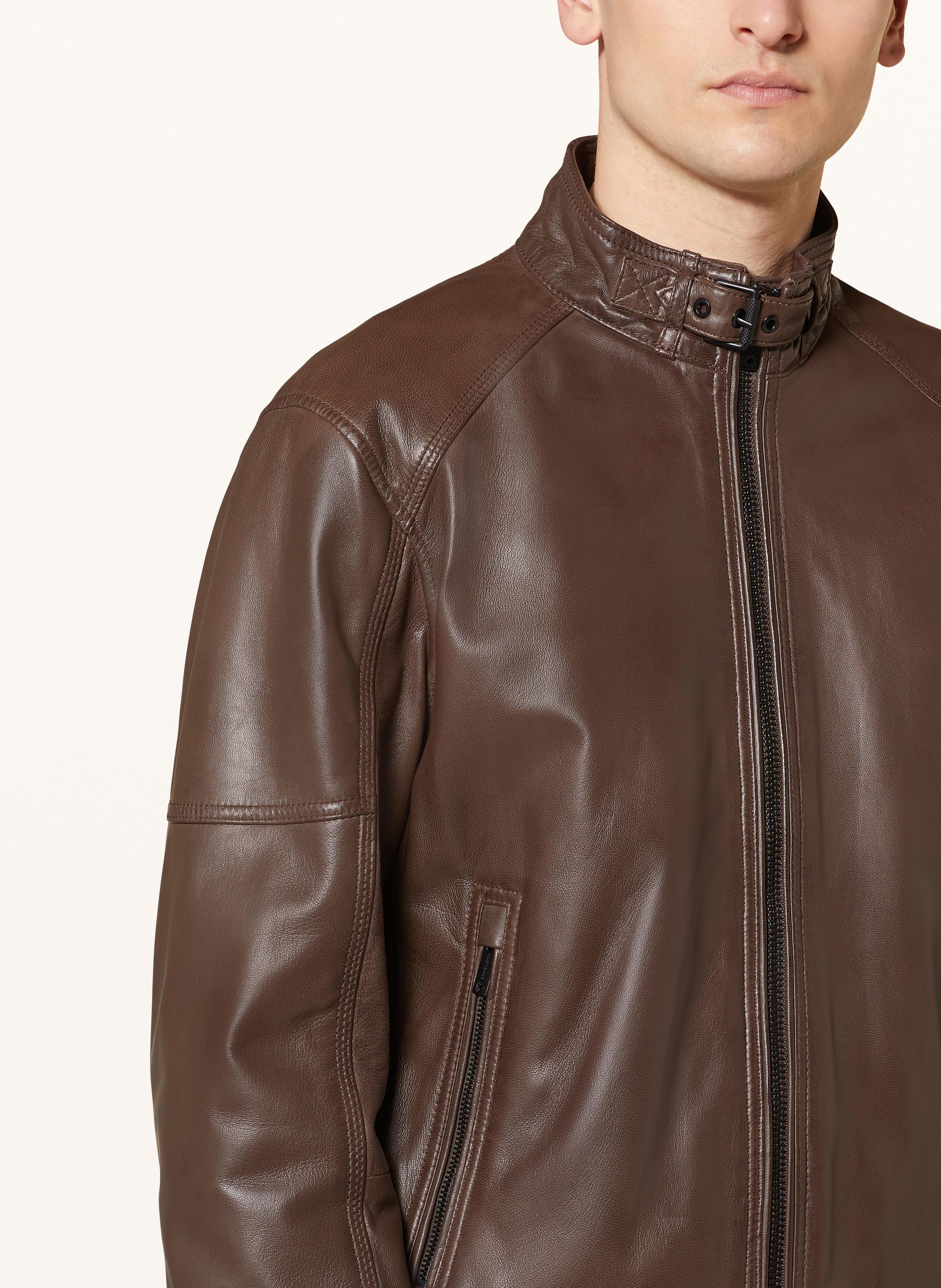 Brown Hugo Boss Lederjacken Men's Hugo Boss Casual Hugo Boss Men's