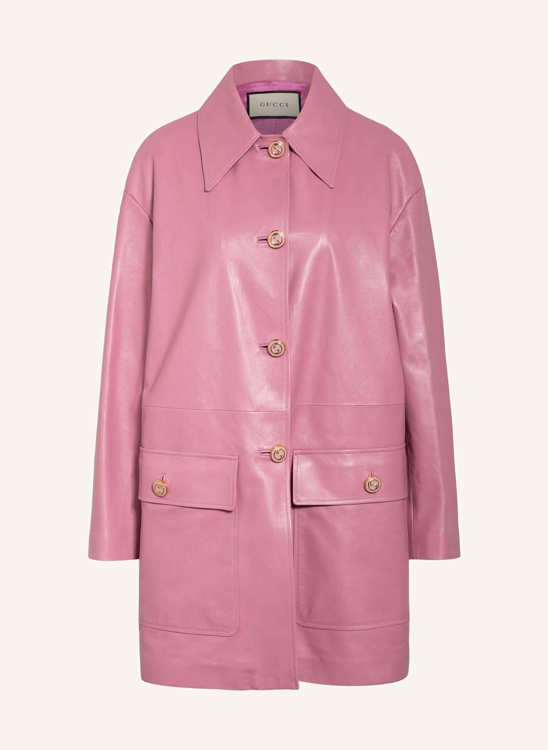 Gucci Ledermantel in Pink | Lyst DE