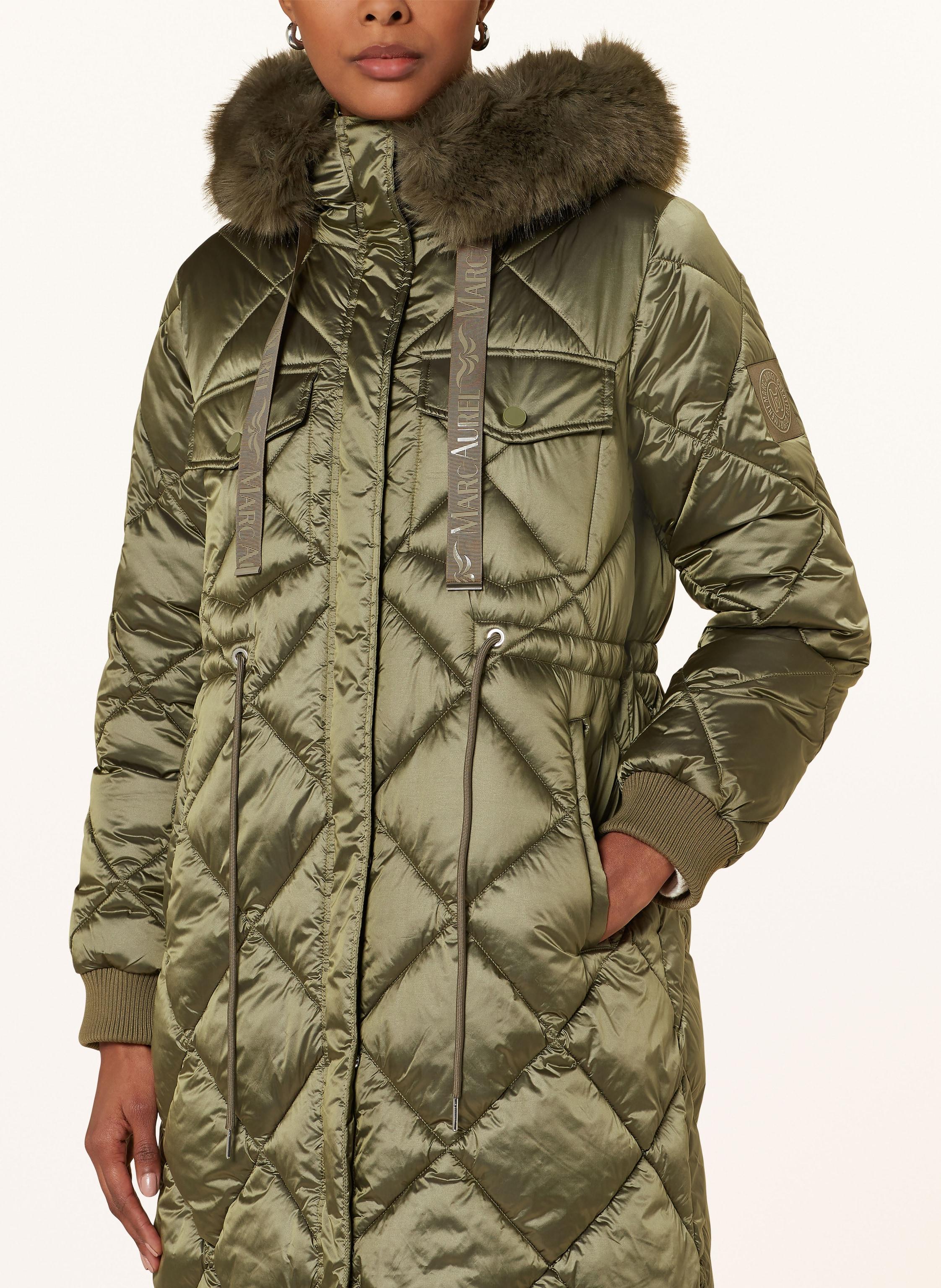 MARC AUREL Steppmantel mit abnehmbarem Kunstpelz in Grün Lyst DE