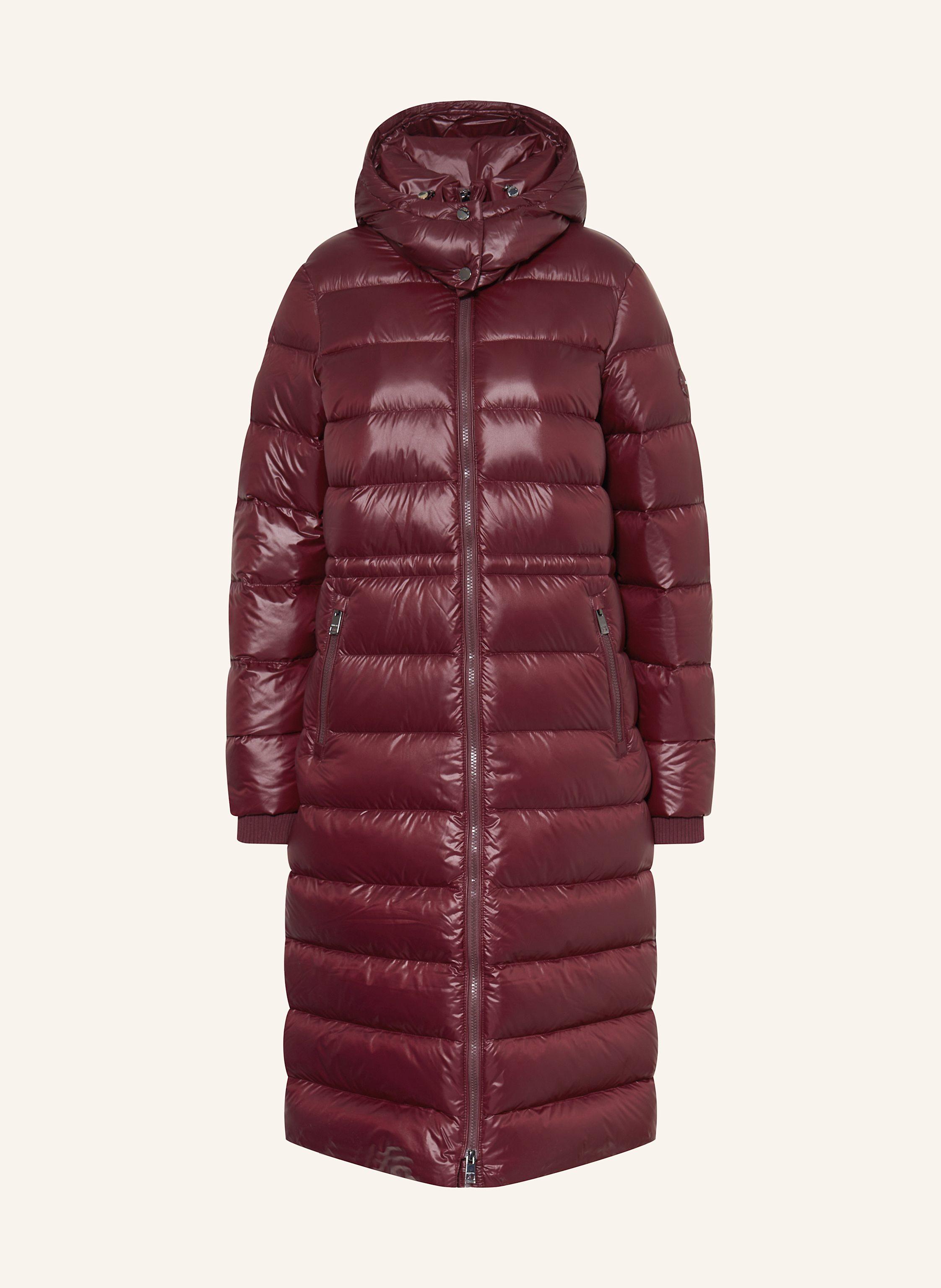 Langer Mantel Daunenmantel Bordeaux Rot Long Coat Daunenmantel