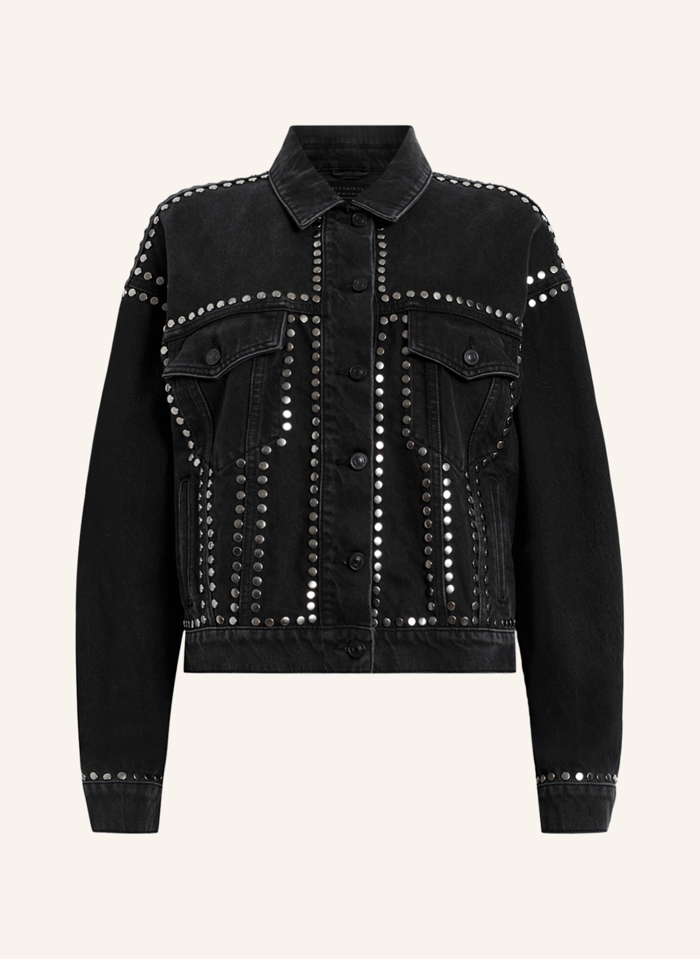 AllSaints Jeansjacke BELLA STUD mit Nieten in Schwarz Lyst DE