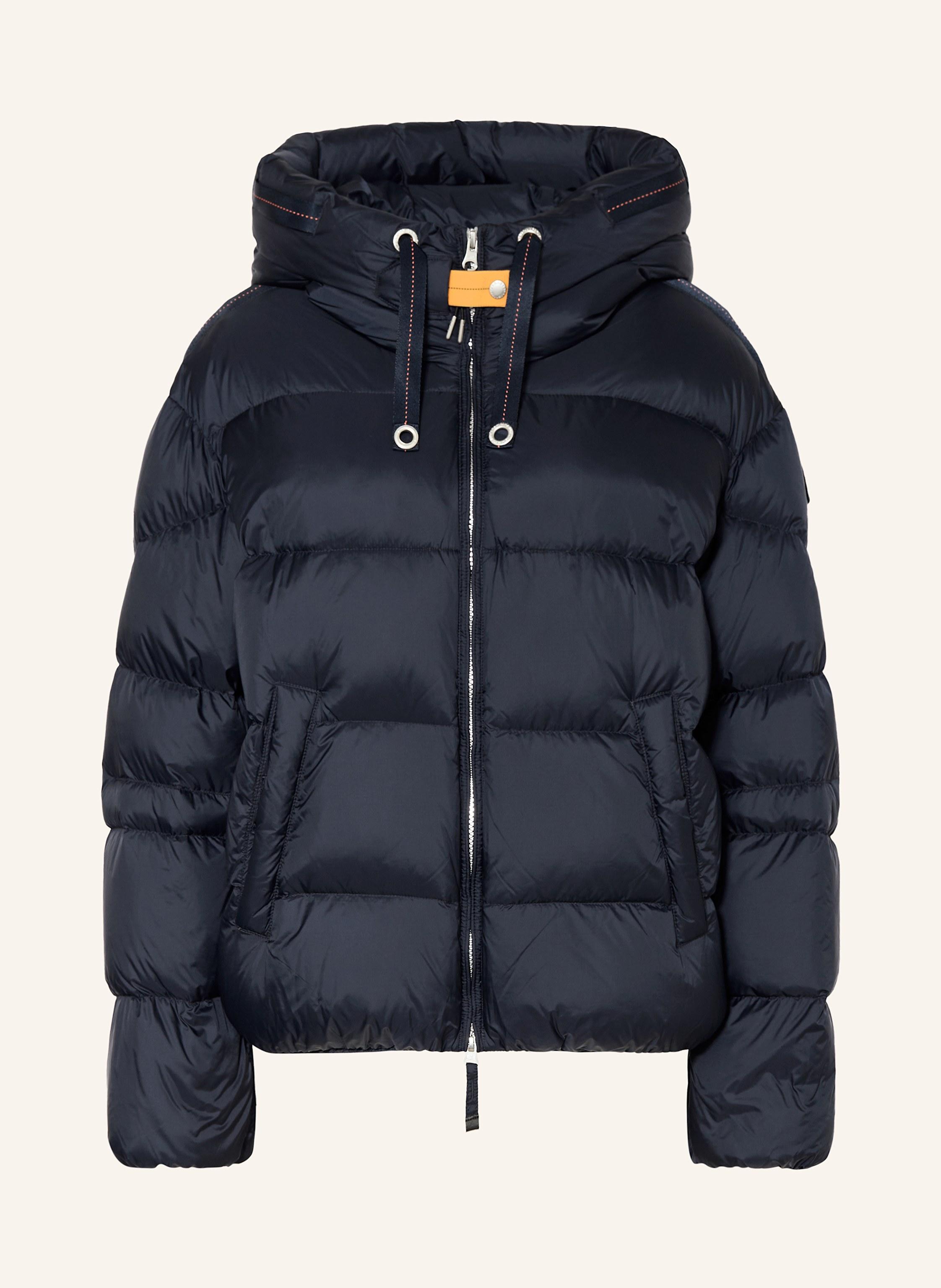 Breuninger Parajumpers Jacke Damen Leder Blauer Daunenmantel