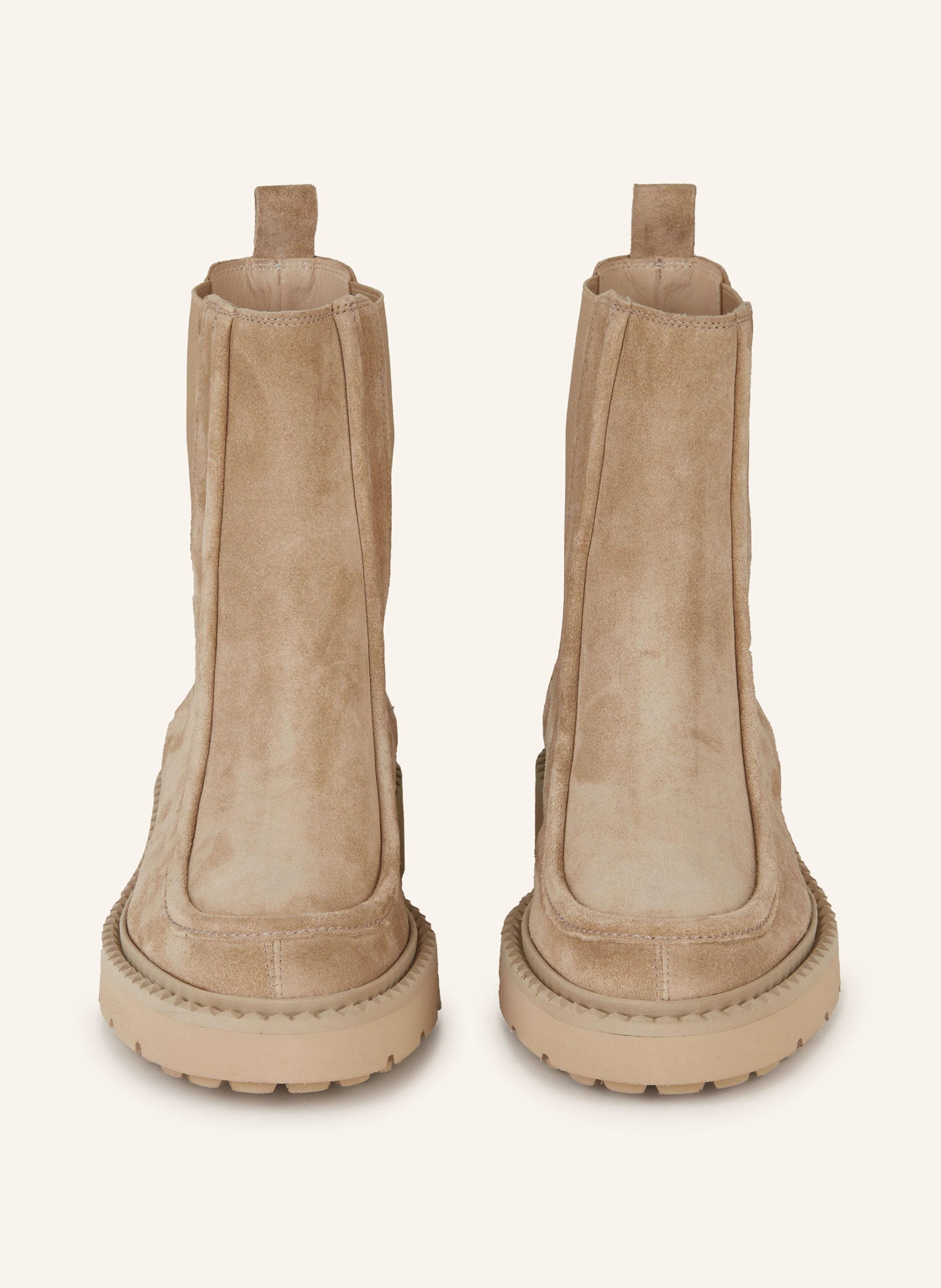 Boots Beige GefÃ¼tterte Schlupfstiefel Damen Damen Boots Beige