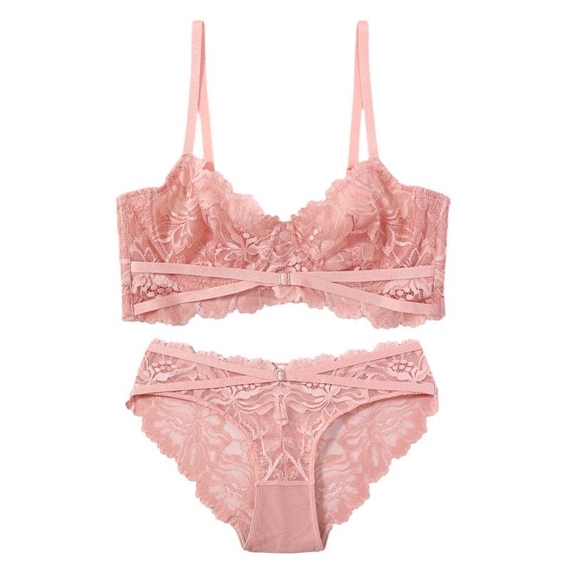 Briar Thorn Push Up Brassiere Lace Embroidery Underwear in Pink | Lyst