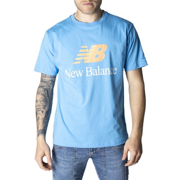 New Balance Men T-shirt in Blue for Men | Lyst