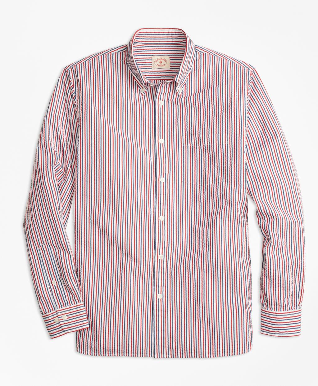 brooks brothers seersucker shirt