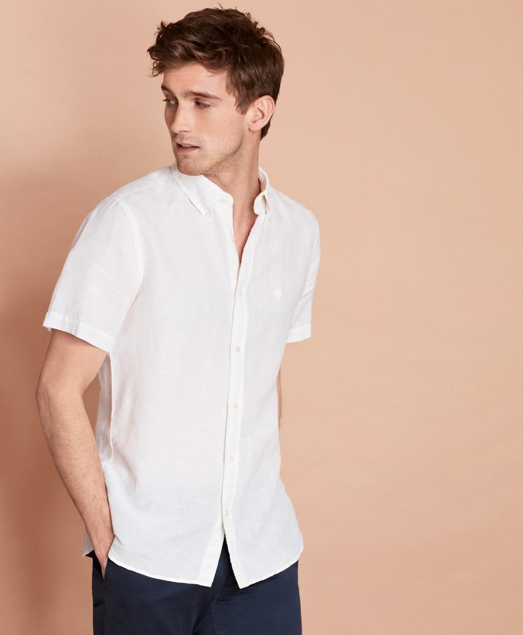 Brooks Brothers Linen-blend Short-sleeve Sport Shirt in Bright White ...